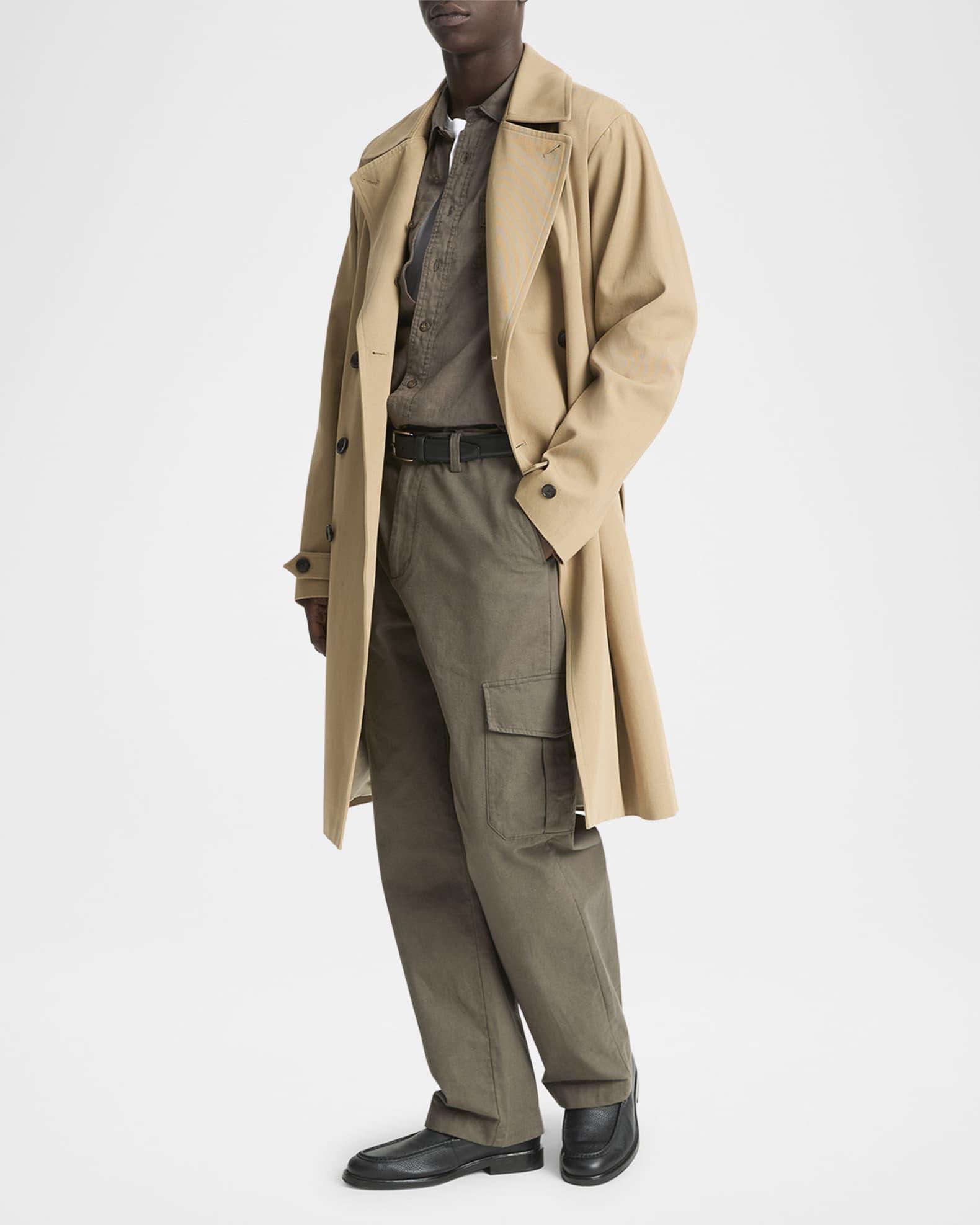 Men's Italian Cotton Double-Breasted Trench Coat Product Image