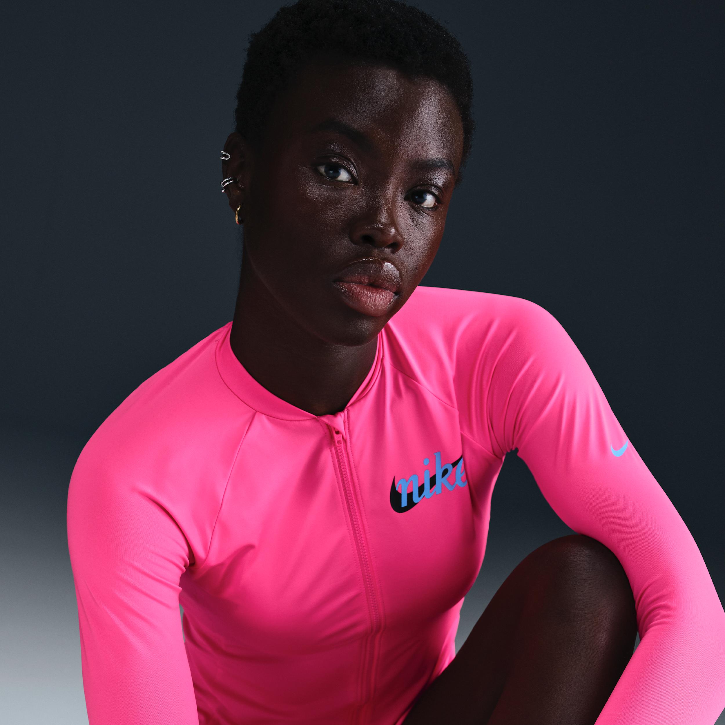 Nike Women's Swim Essential Long-Sleeve Zip Hydroguard Product Image