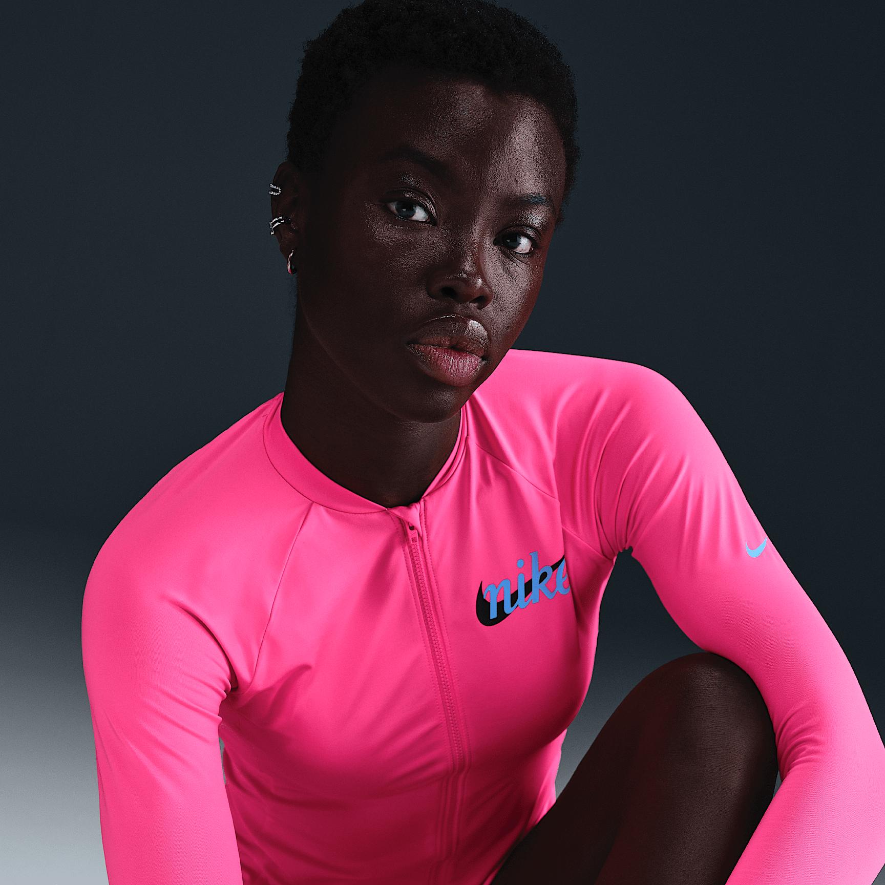 Nike Women's Swim Essential Long-Sleeve Zip Hydroguard Product Image