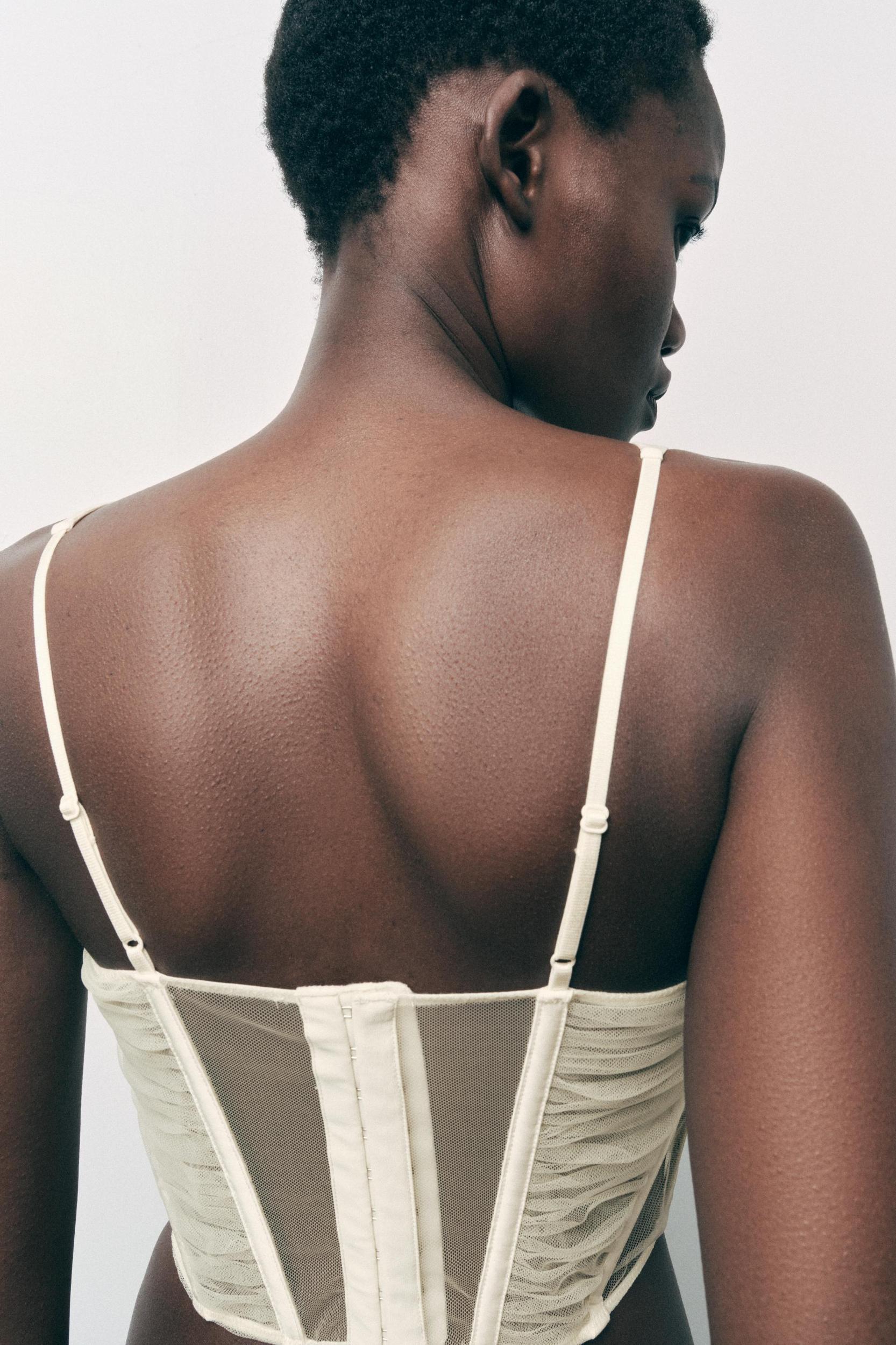 COMBINATION SATIN EFFECT CORSET TOP Product Image