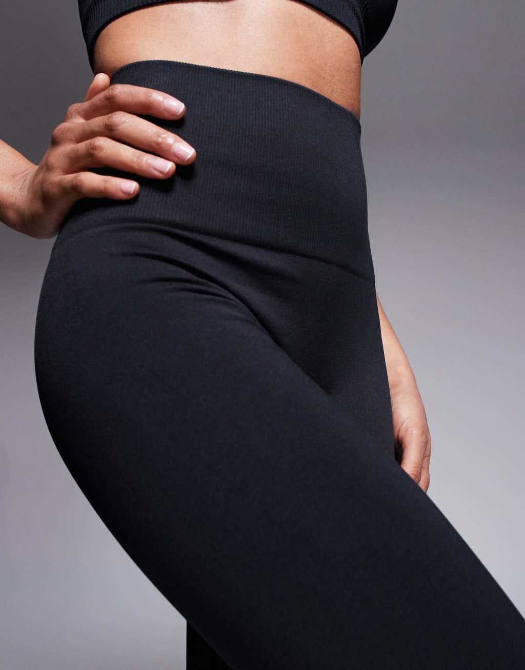 4505 Tall smooth seamless high waist gym leggings in black  Product Image
