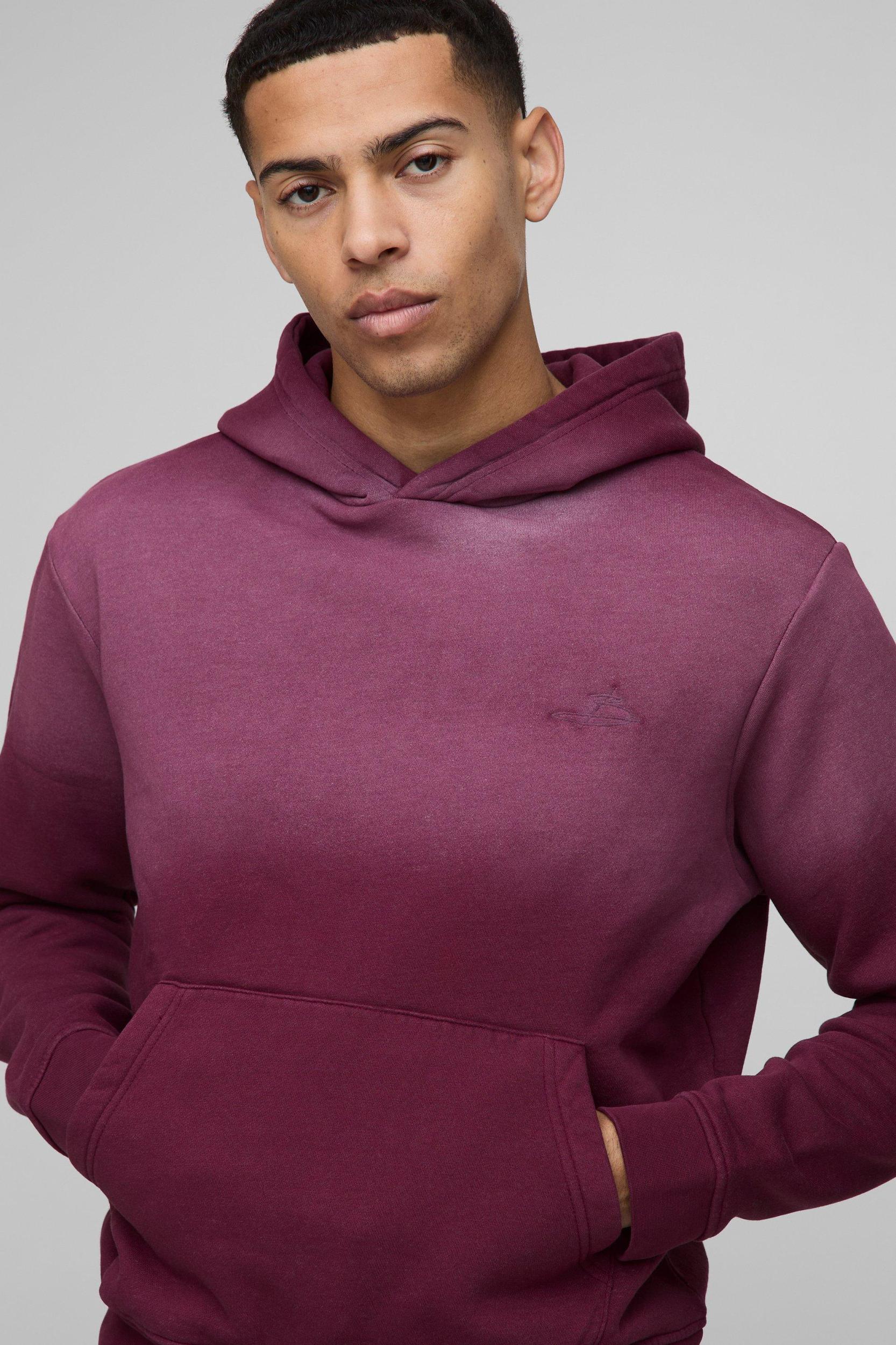 Boxy Spray Wash Graphic Hoodie | boohooMAN USA Product Image