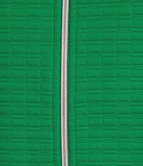 Allison Daley Petite Size 3/4 Sleeve Stand Collar Zip Front Jacket Product Image