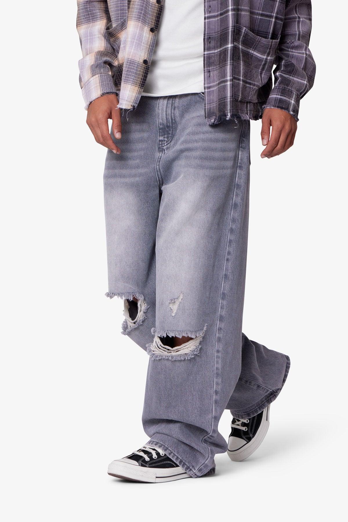Ultra Baggy Blowout Denim - Washed Grey Product Image
