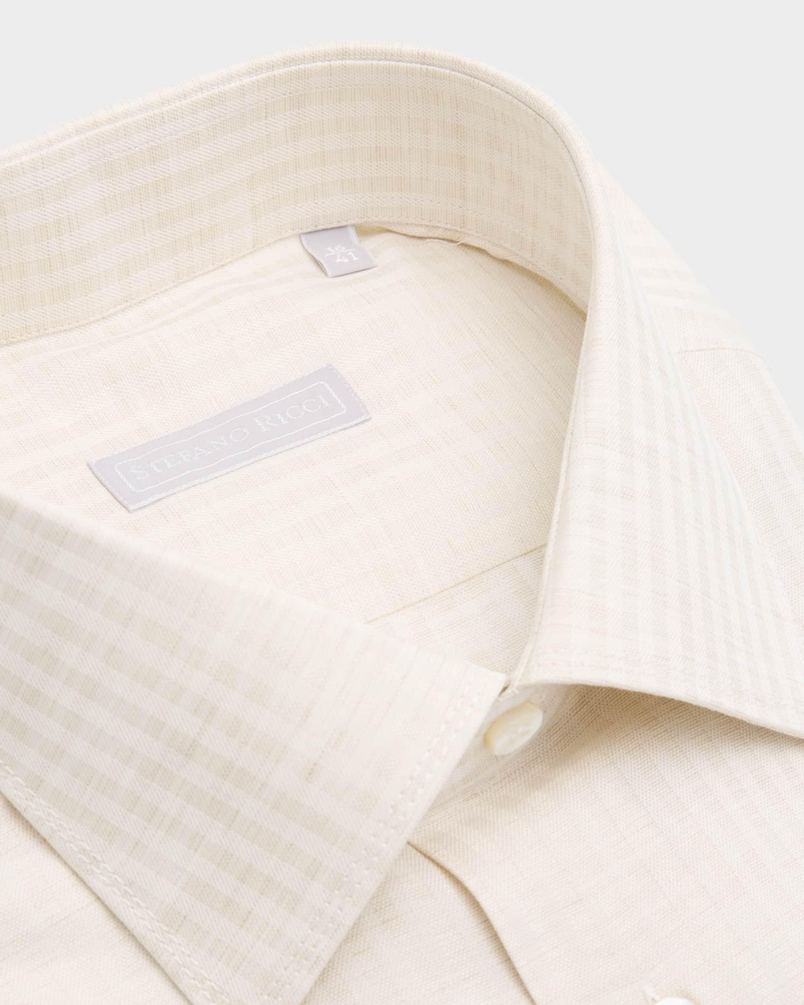 Men's Cotton, Silk and Linen Stripe Dress Shirt Product Image
