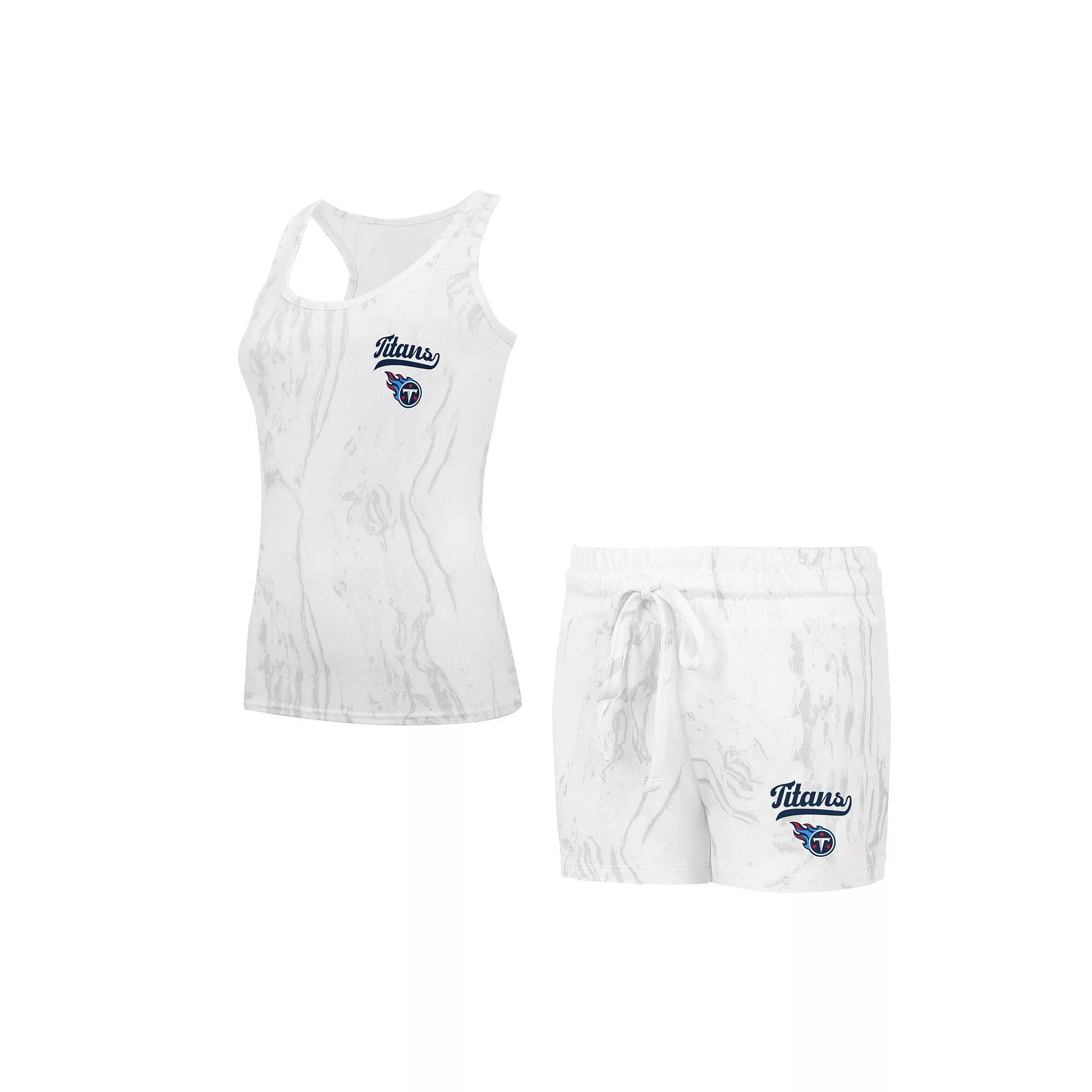 Women's Concepts Sport Tennessee Titans Quartz Hacci Knit Tank Top & Shorts Sleep Set, Size: Medium, Beige Product Image