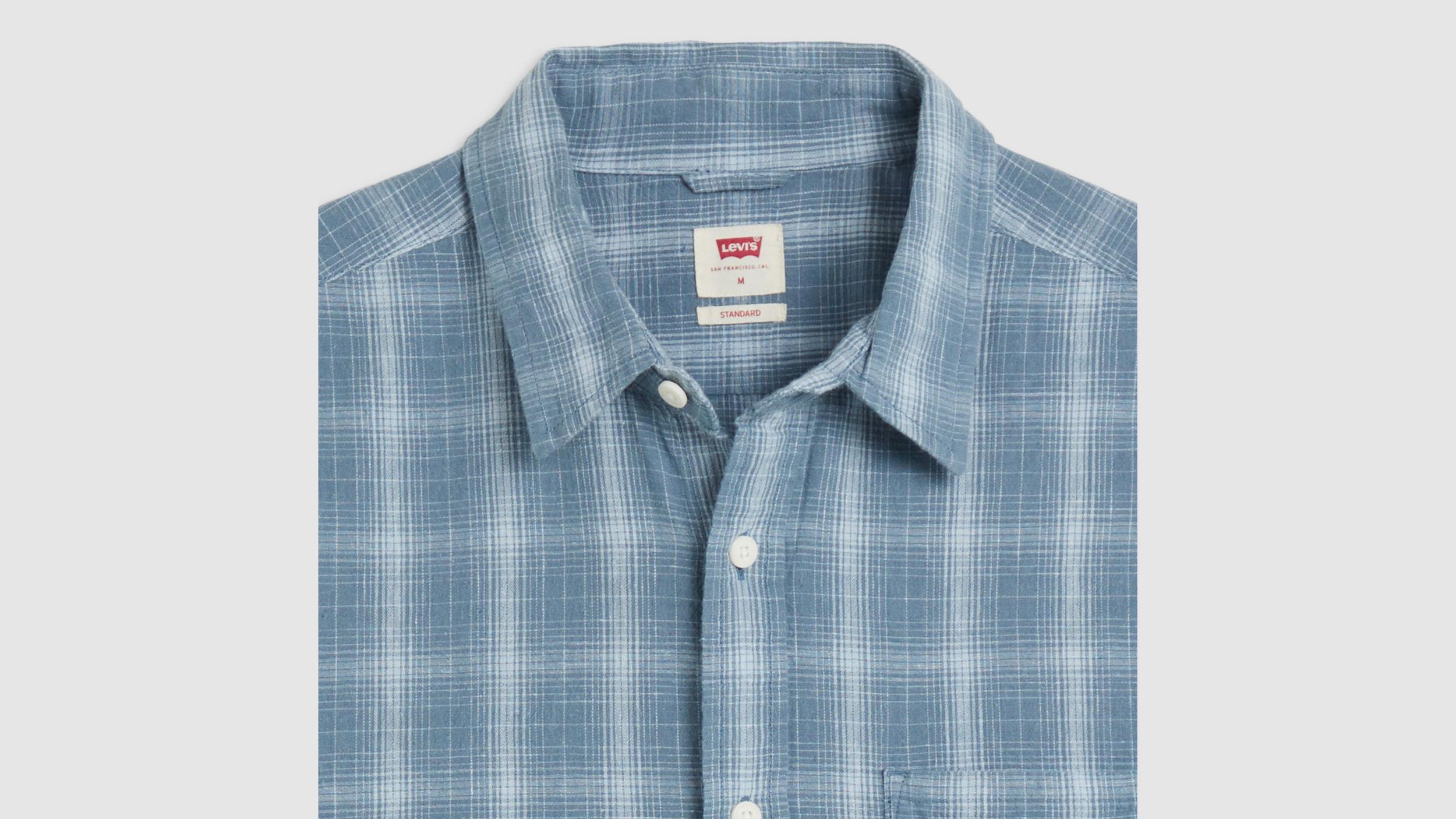 Short Sleeve Sunset Cotton Linen One Pocket Shirt Product Image