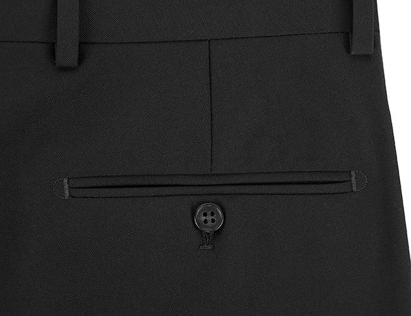 Dress Pants Regular Leg Un-Hemmed Bottoms in Black Product Image
