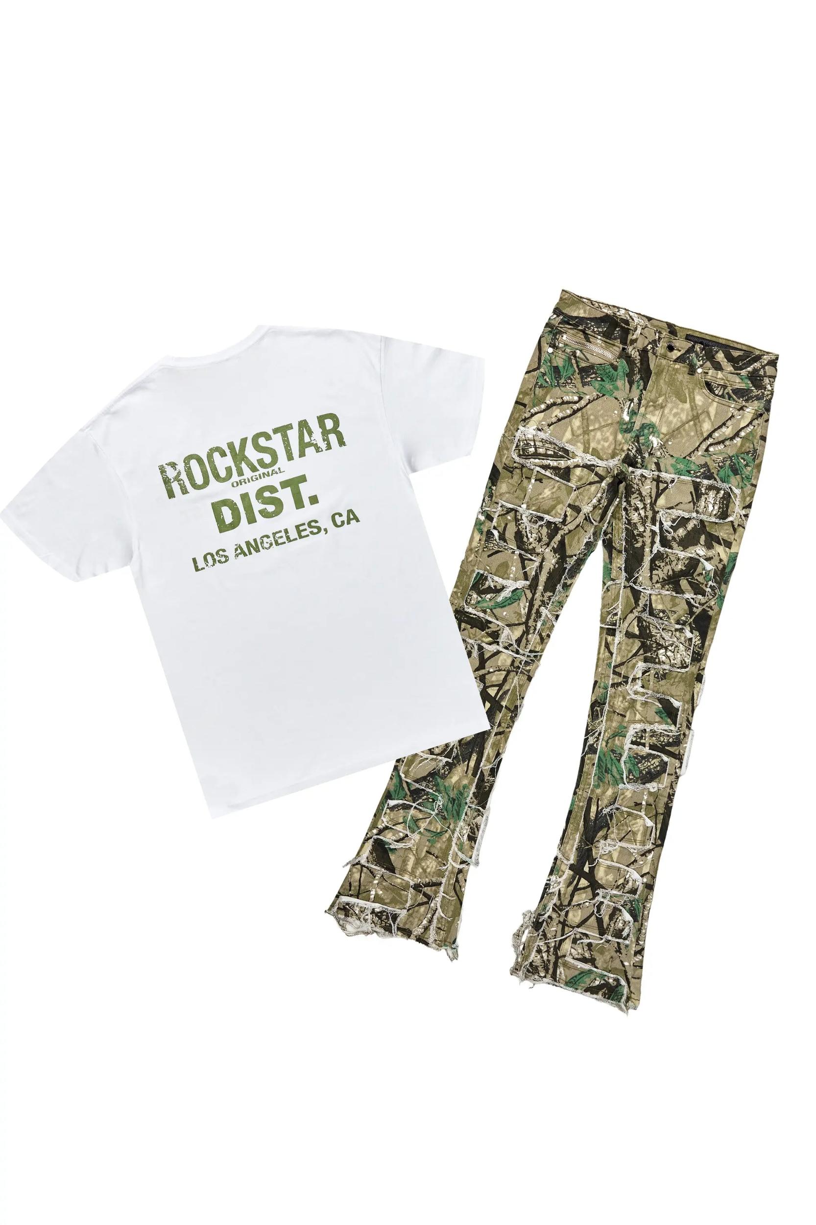 Lake White T-Shirt & Shake Stacked Flare Jean Bundle Male Product Image