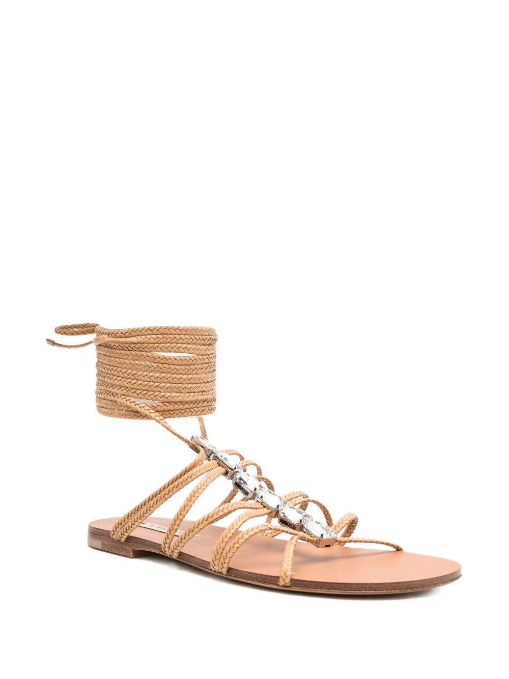 crystal-embellished lace-up sandals Product Image