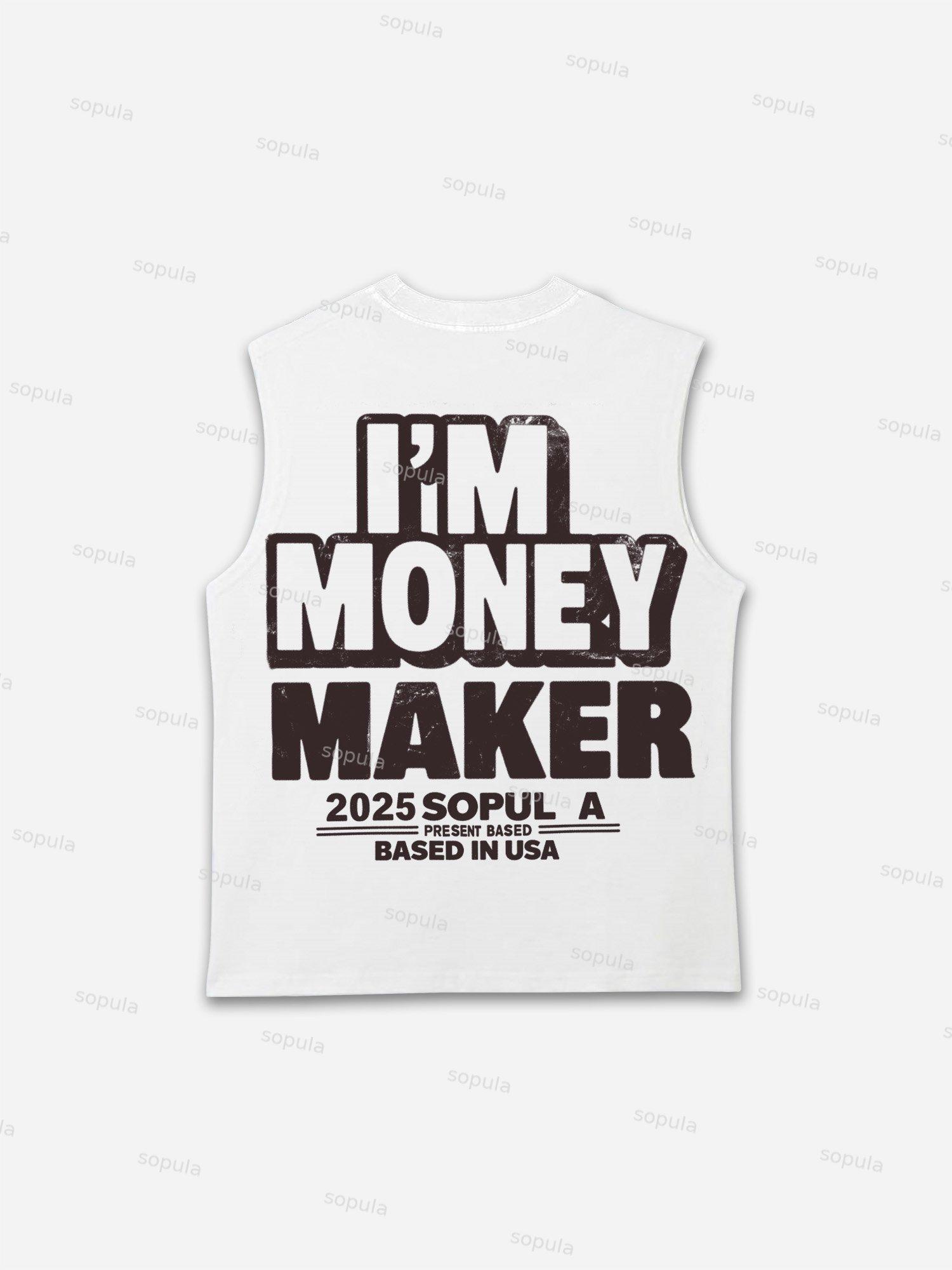 Vintage Street I'm A Money Maker Graphic Tank Top Product Image