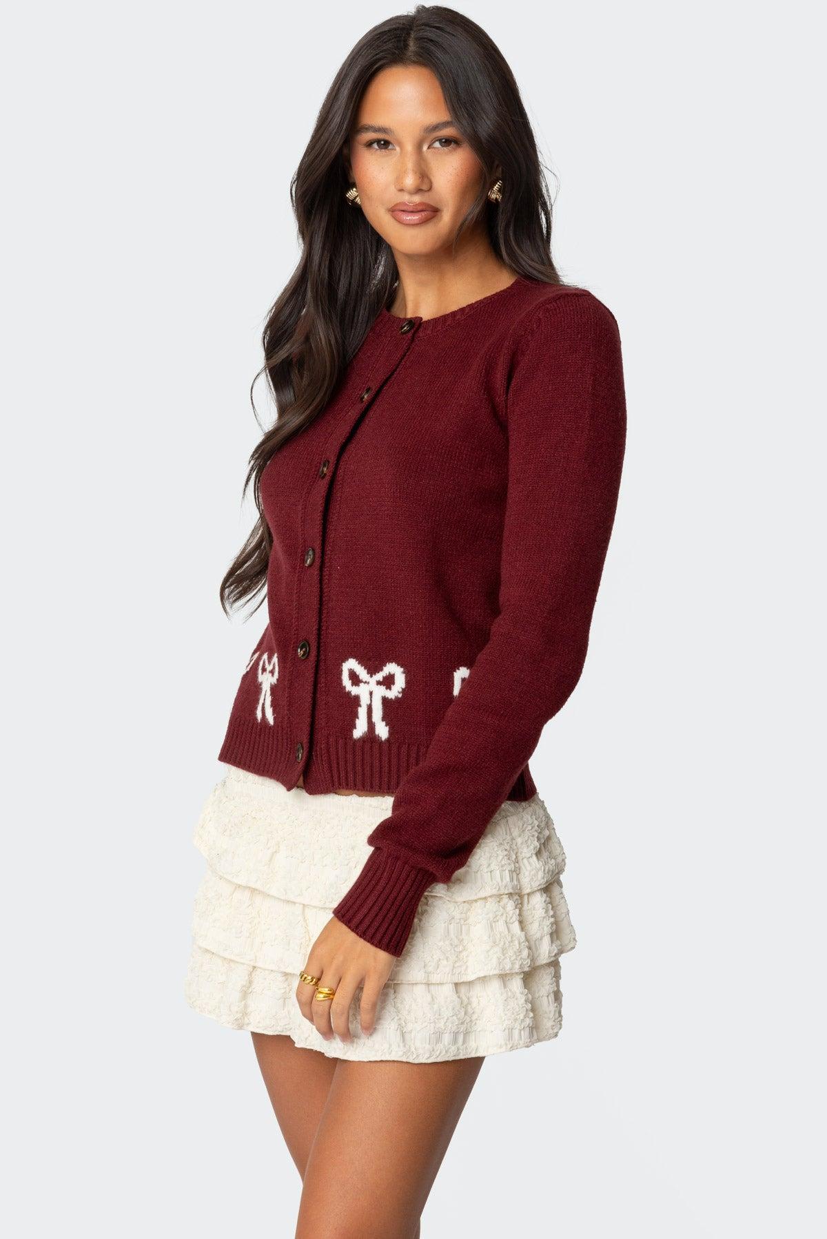 Rona Bow Knit Cardigan Product Image