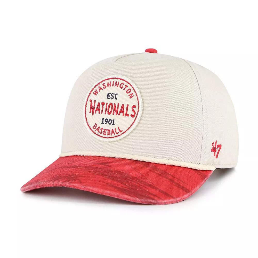 Men's '47 Cream/Red Washington Nationals Fiji Rope Hitch Adjustable Hat, Beige Product Image