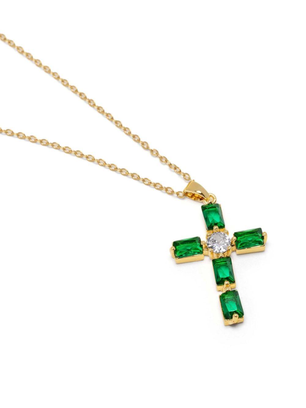 crystal-embellished cross-charm necklace Product Image