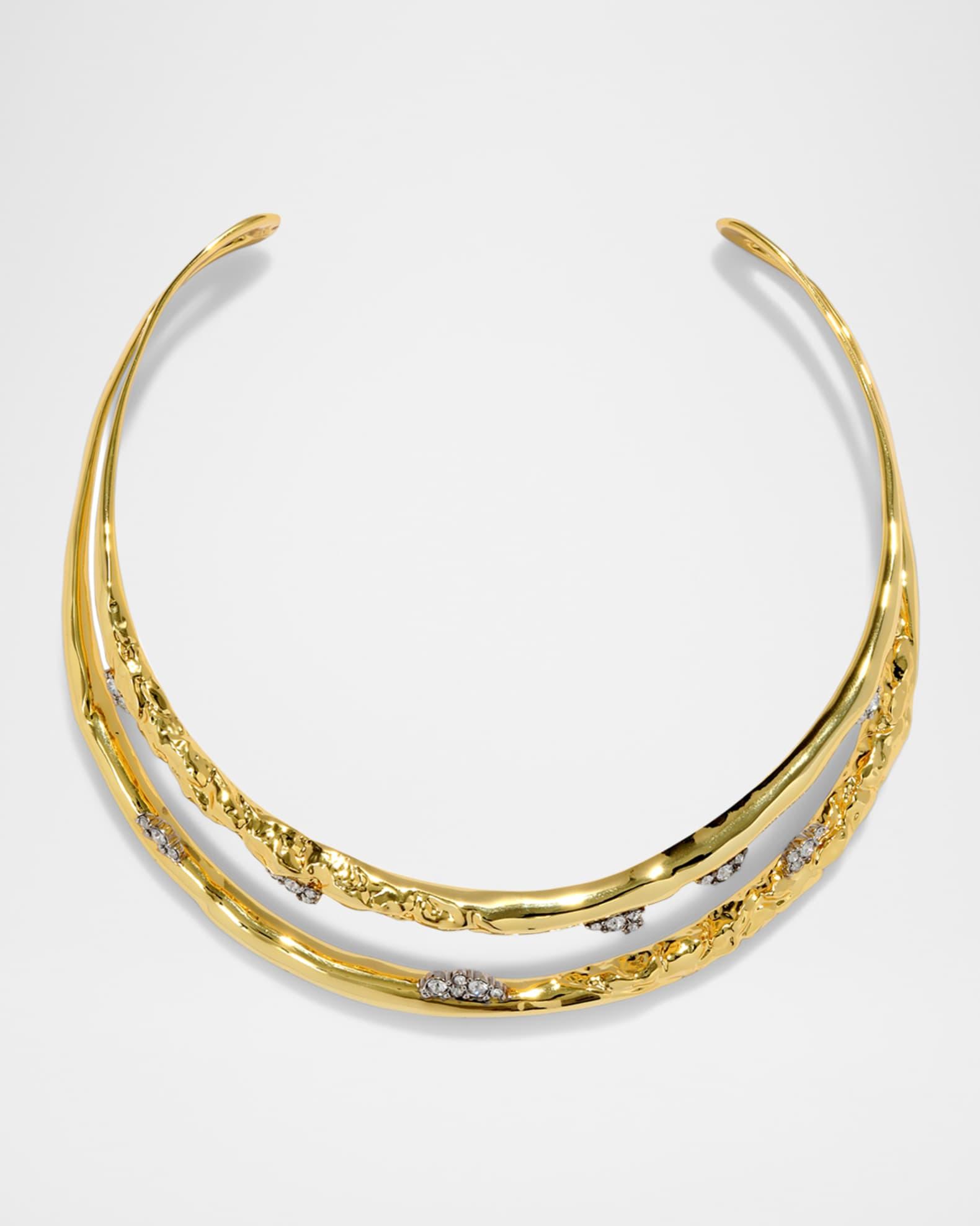 Brut Gold Crystal Thorned Open Collar Product Image