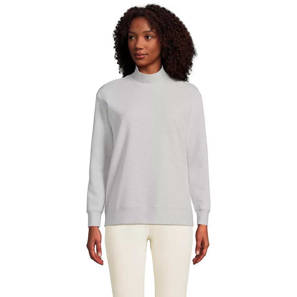Women's Lands' End Long Sleeve Ottoman Mock Pullover,  Product Image