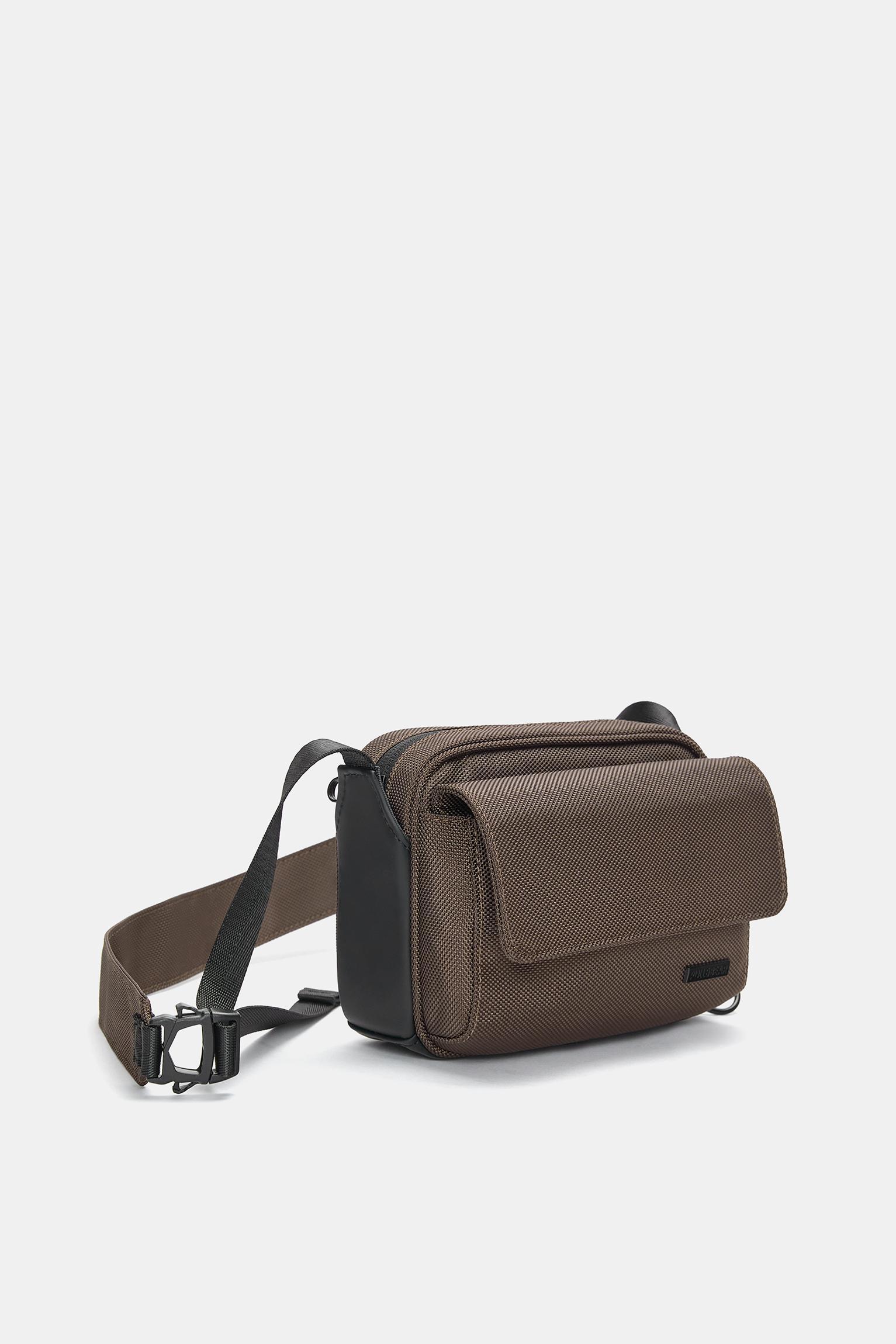 Nylon crossbody bag with flap Product Image