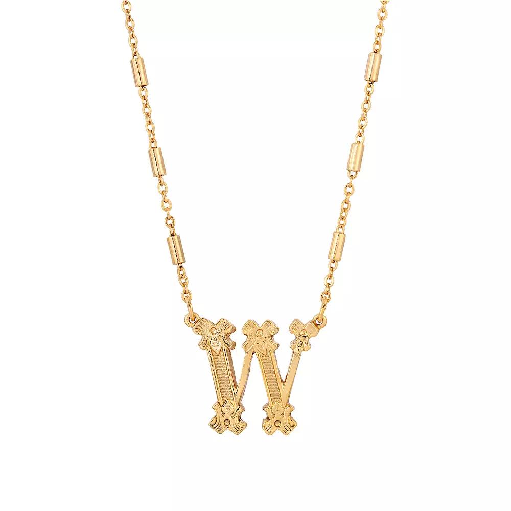 1928 Gold Tone Initial Necklace, Womens, Yellow W Product Image