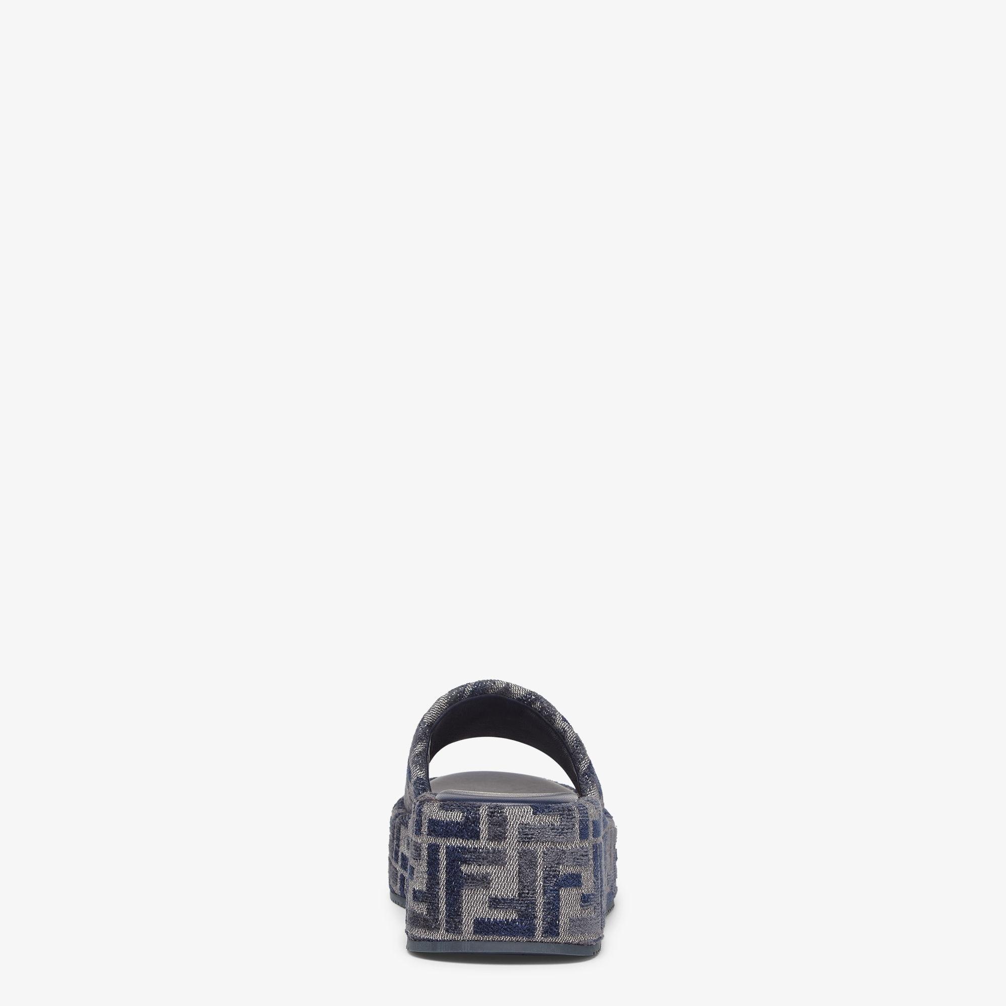 Fendi SunshineBlue FF denim flatform slides Product Image