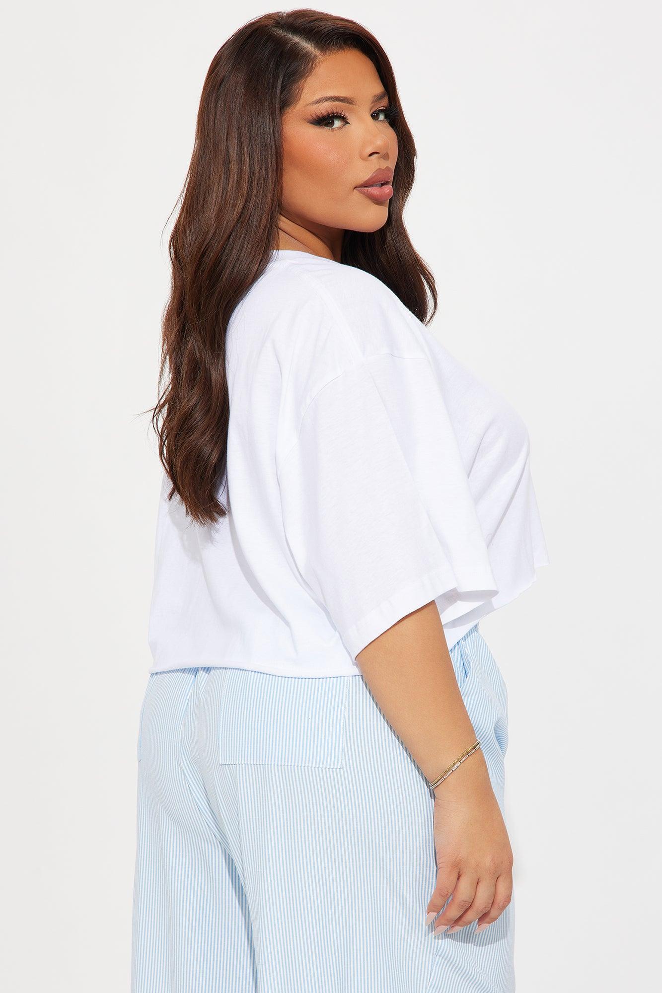The Oversized Cropped Tee - White Product Image