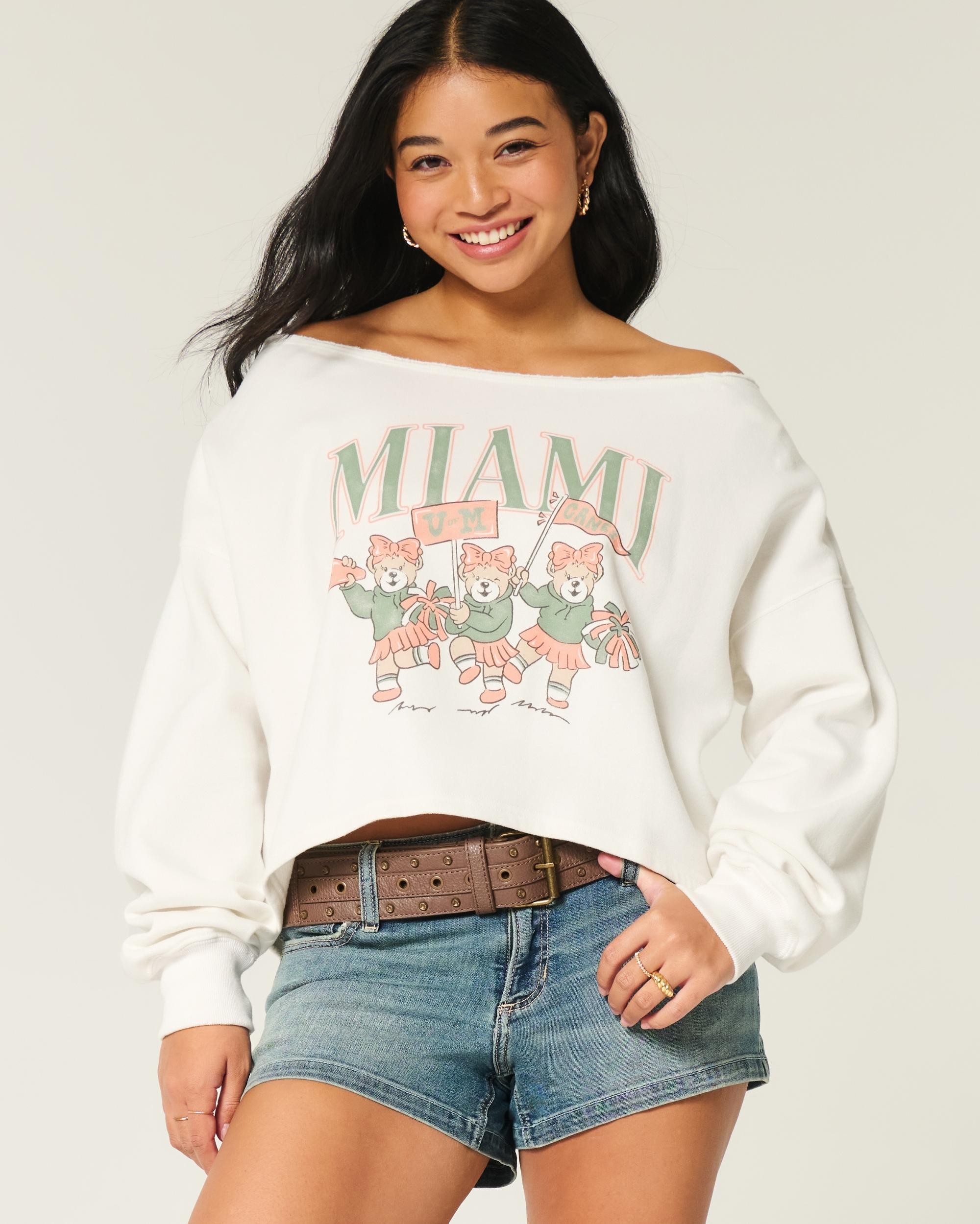 Easy Double Off-the-Shoulder University of Georgia Graphic Sweatshirt Product Image