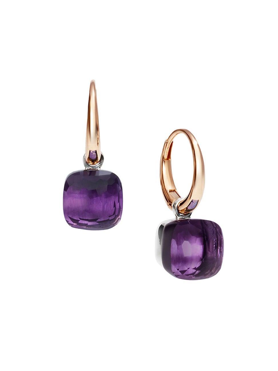 Womens Nudo Petit Two-Tone 18K Gold & Amethyst Drop Earrings Product Image
