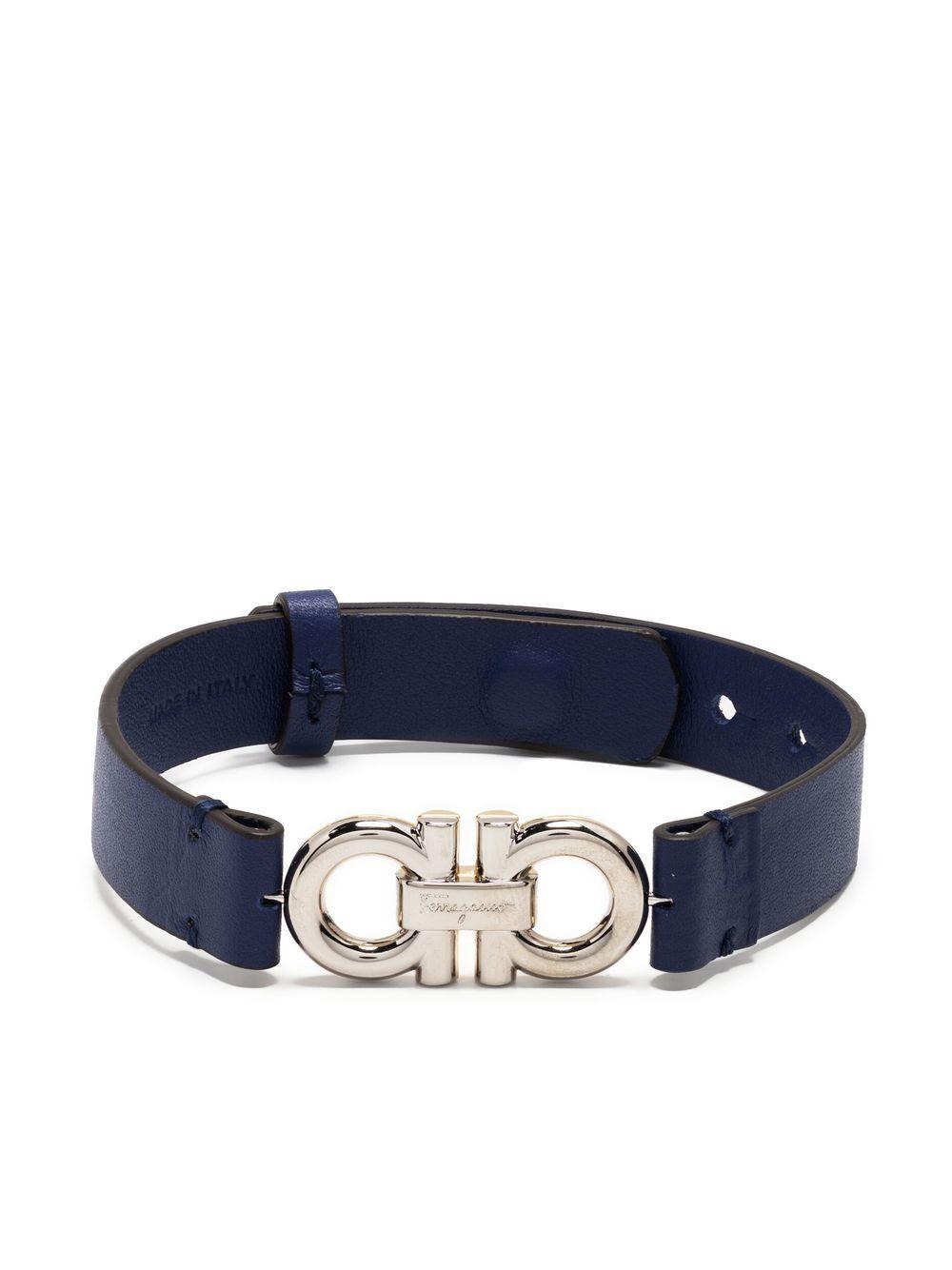 double-Gancini leather bracelet Product Image