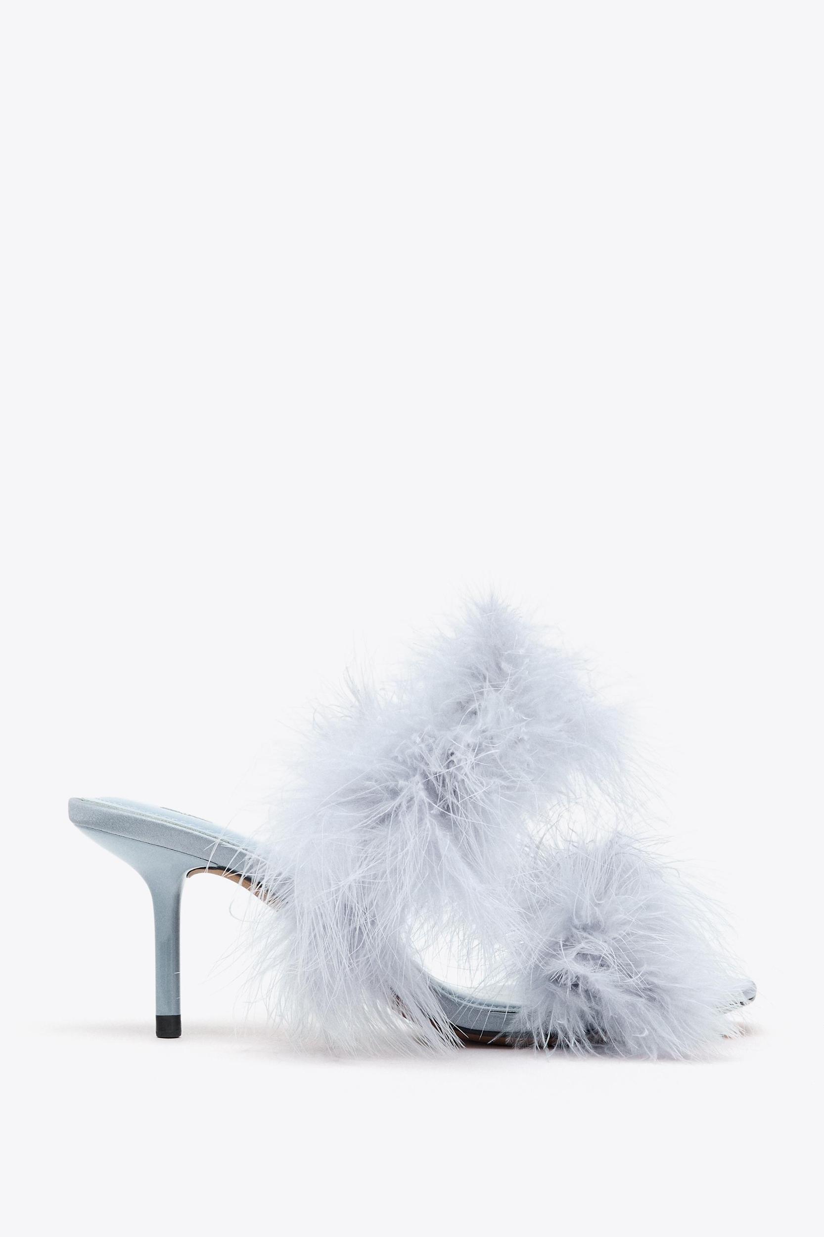 FEATHER HEELED SANDALS Product Image