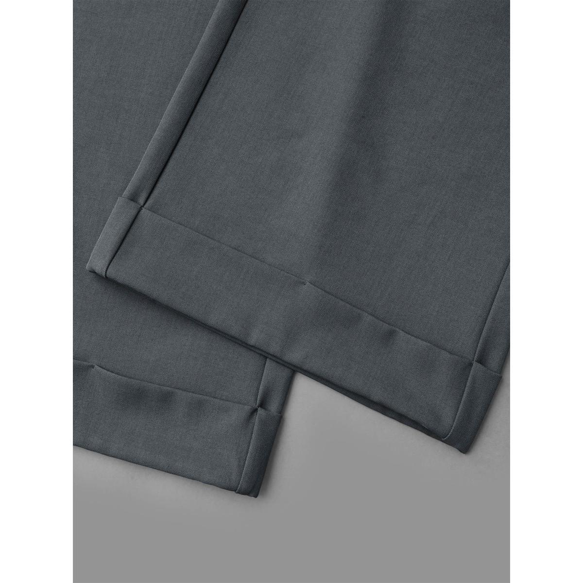 Plus Size Stretchy-Waist Roll Hem Pants Women DimGray Workwear Essentials Bootcut Mid Rise Work Pants BloomChic 18-20/2X Product Image