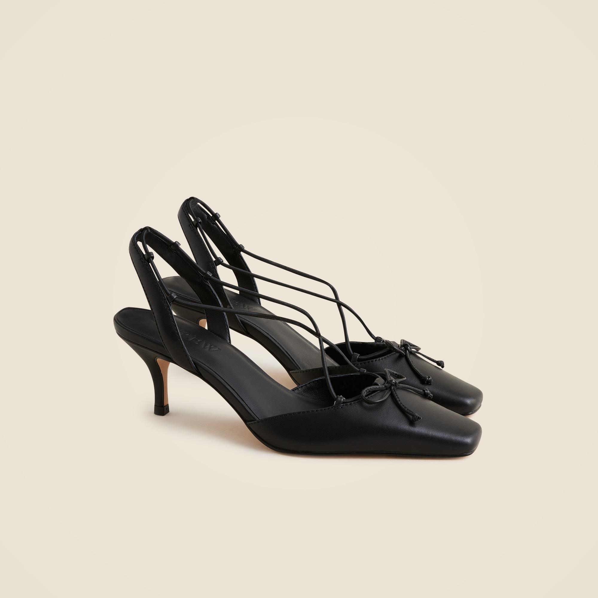 Leona strappy slingback heels in leather Product Image