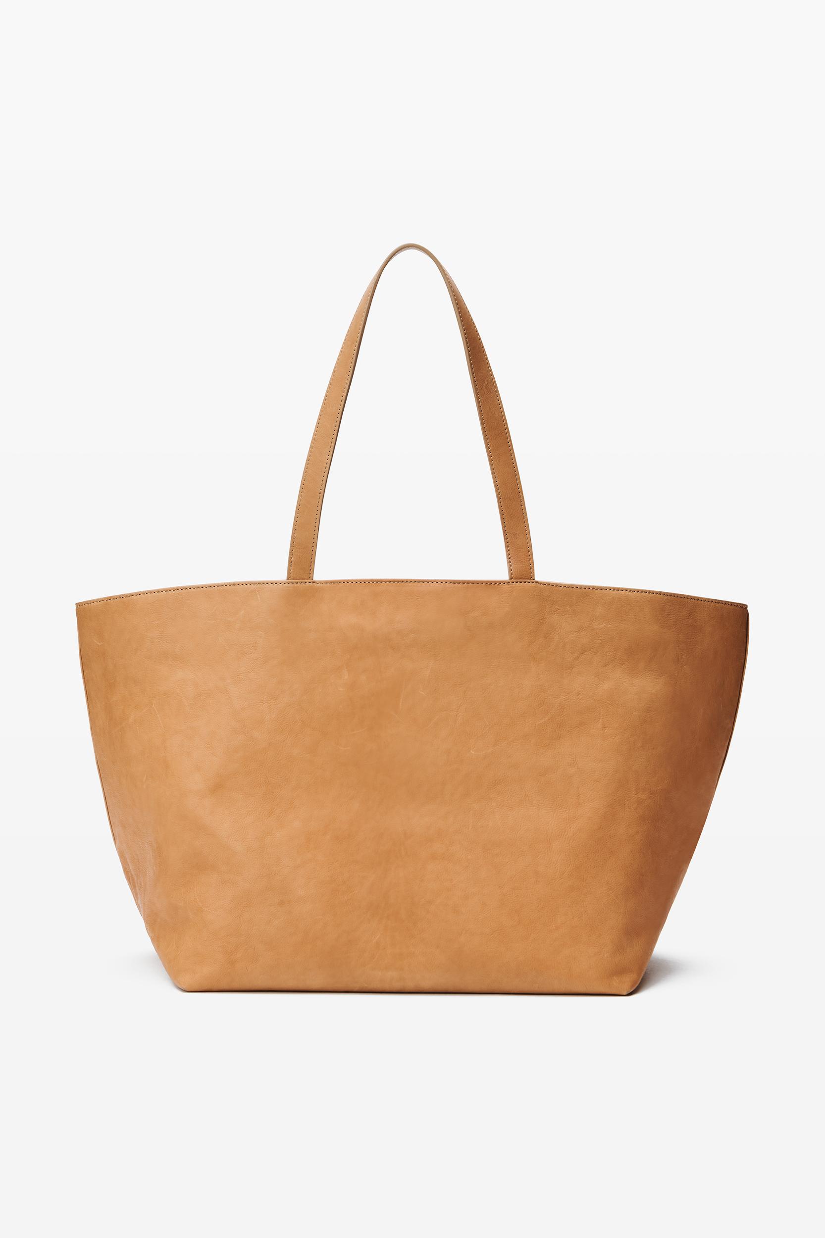 Beige Leather Punch Tote Product Image