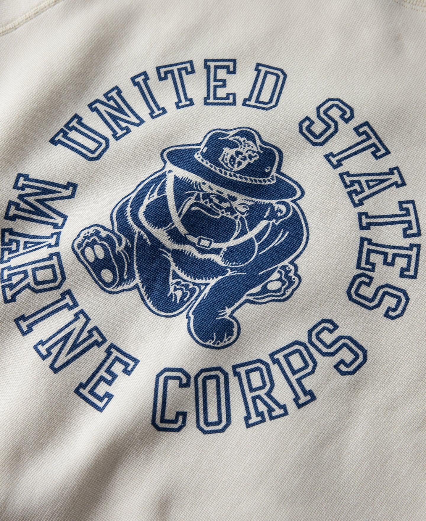 1980s Marine Devil Dog Raglan Sweatshirt - White Product Image