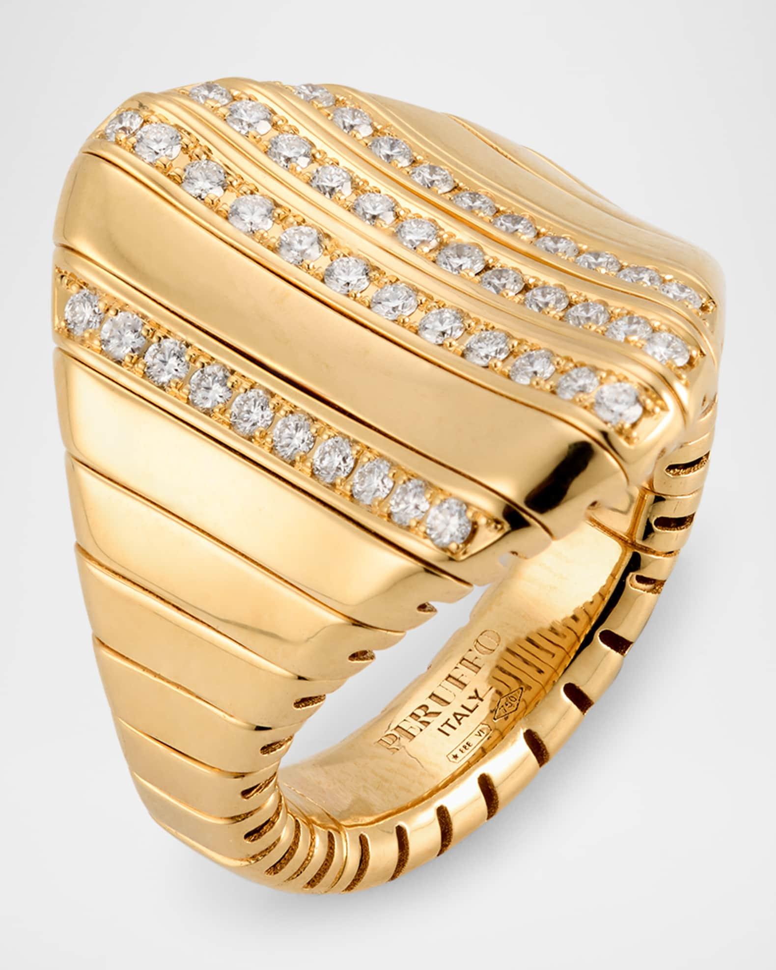 18K Yellow Gold Graduated Ring with Diamonds Product Image