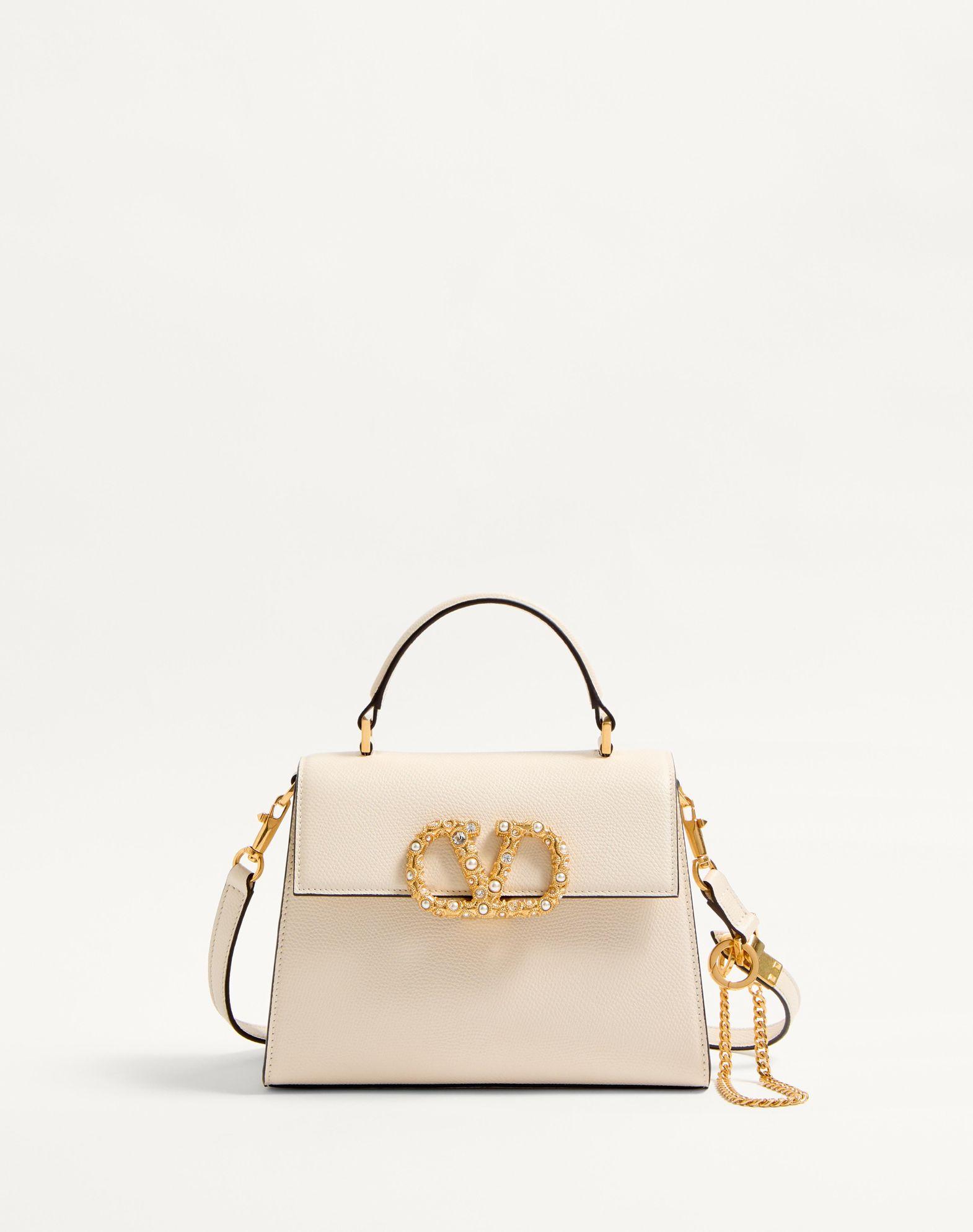 Valentino Garavani Vsling Small Handbag In Grainy Calfskin With Jewel Logo Product Image