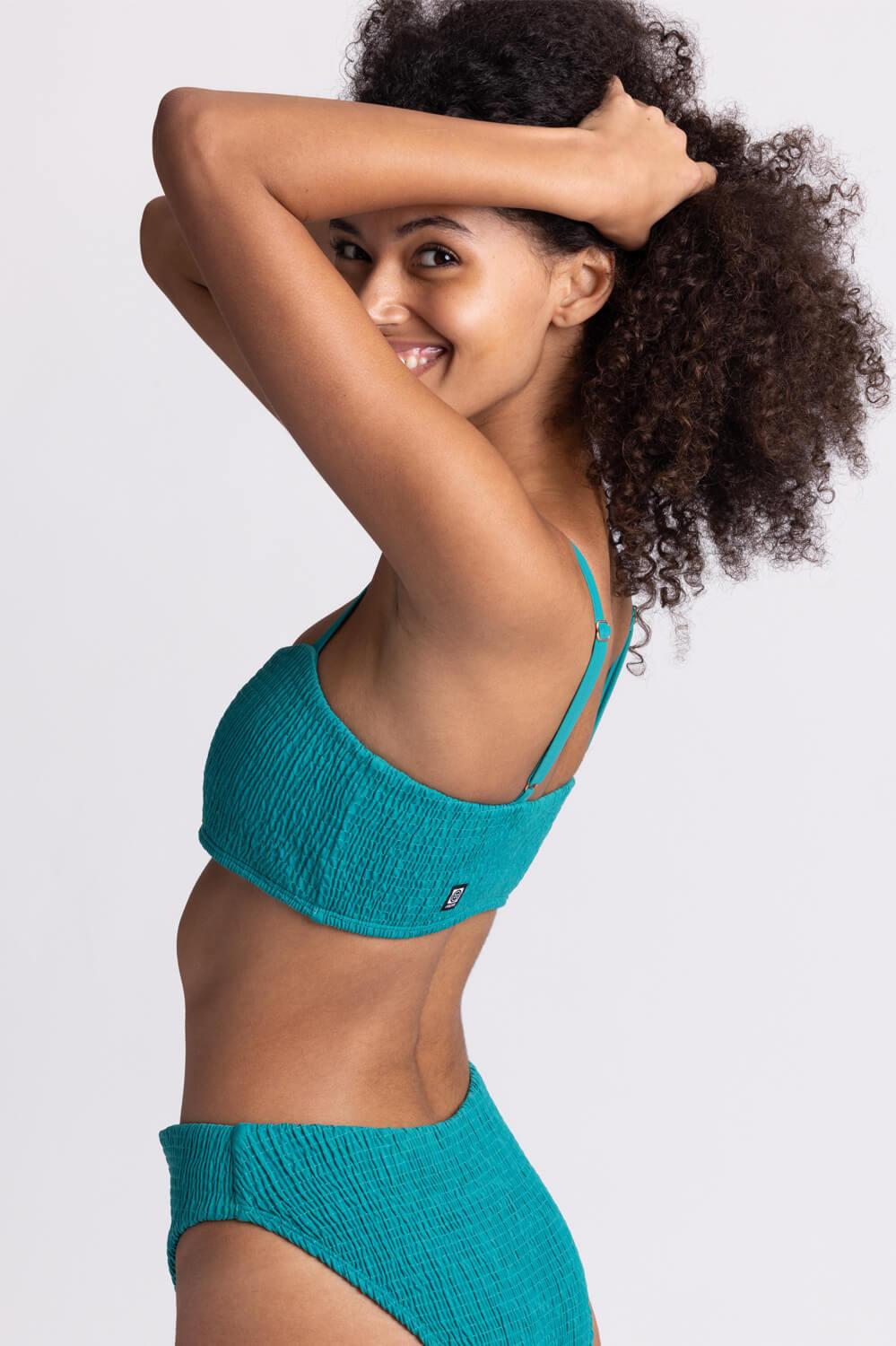 Eva Smocked Bikini Top - Bluewave Female Product Image