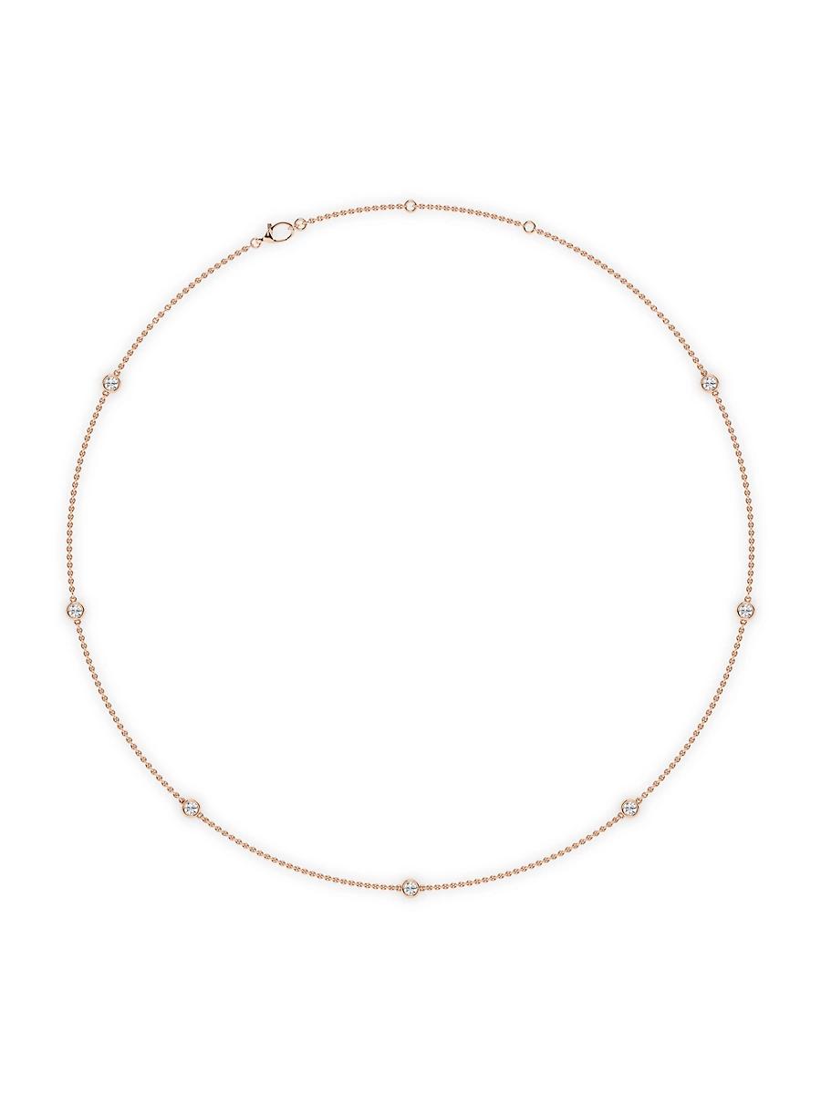 Womens 14K Rose Gold & 14-Diamond Station Necklace/0.70-2.10 TCW Product Image