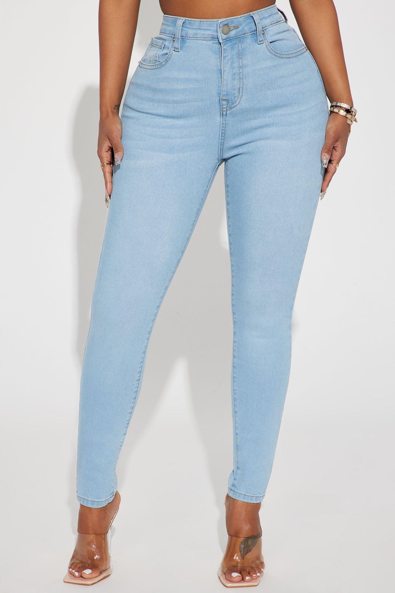 Alaia High Rise Stretch Skinny Jeans - Light Wash Product Image
