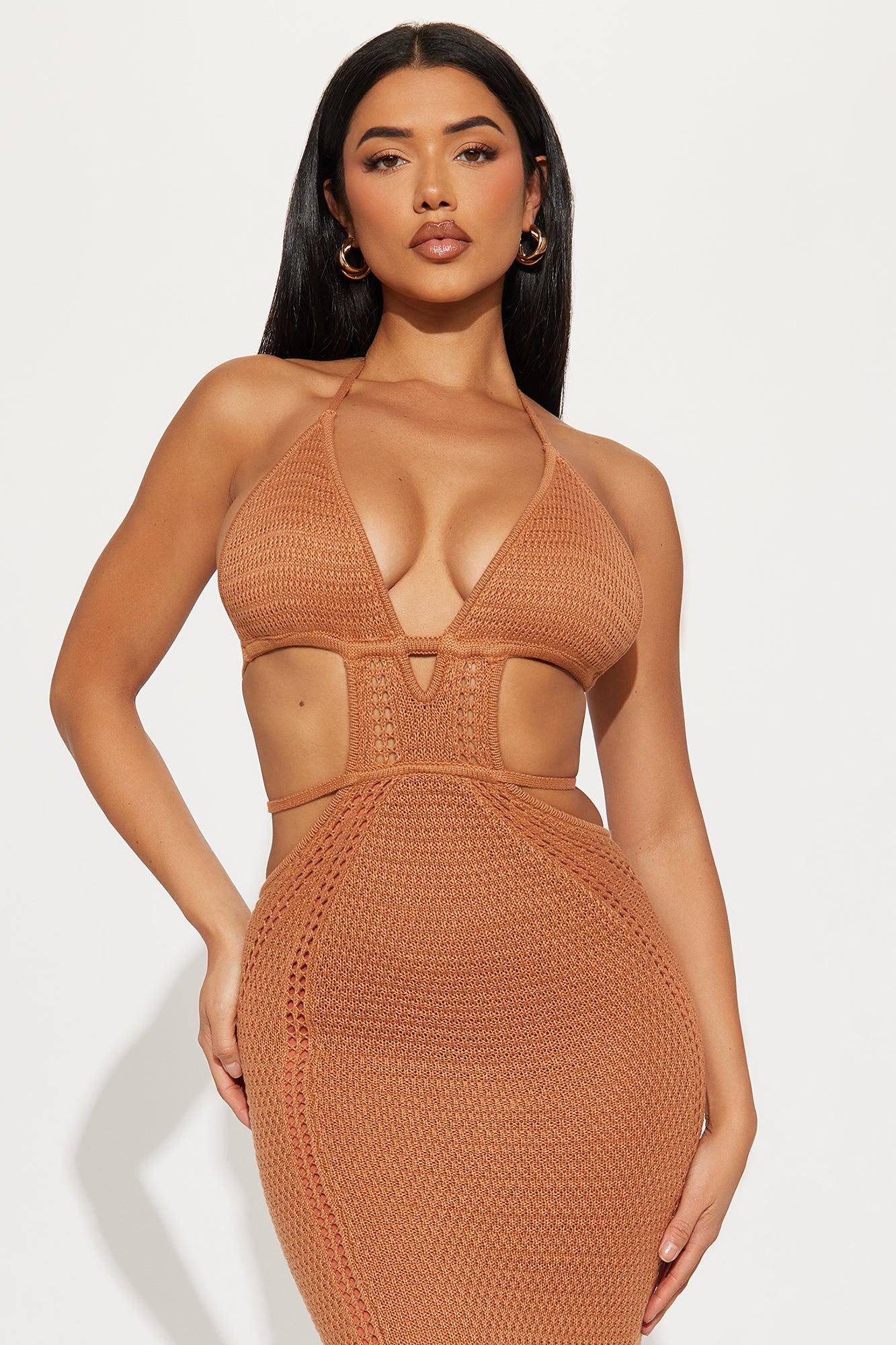 Norah Crochet Maxi Dress - Rust Product Image