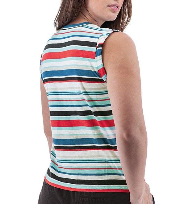 Aventura Summerville Stripe Organic Cotton Knit Crew Neck Rolled Sleeves Tank Top Product Image