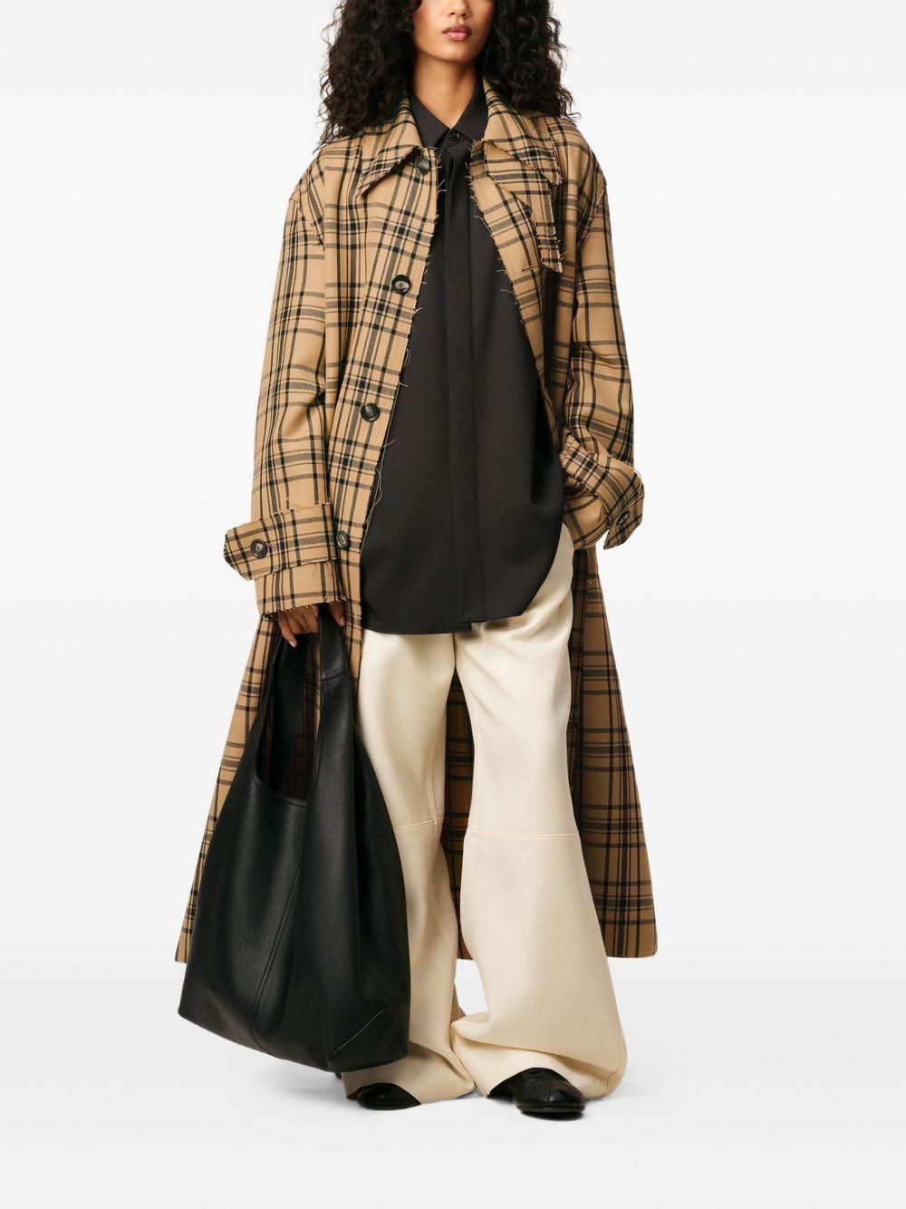 belted checked coat Product Image