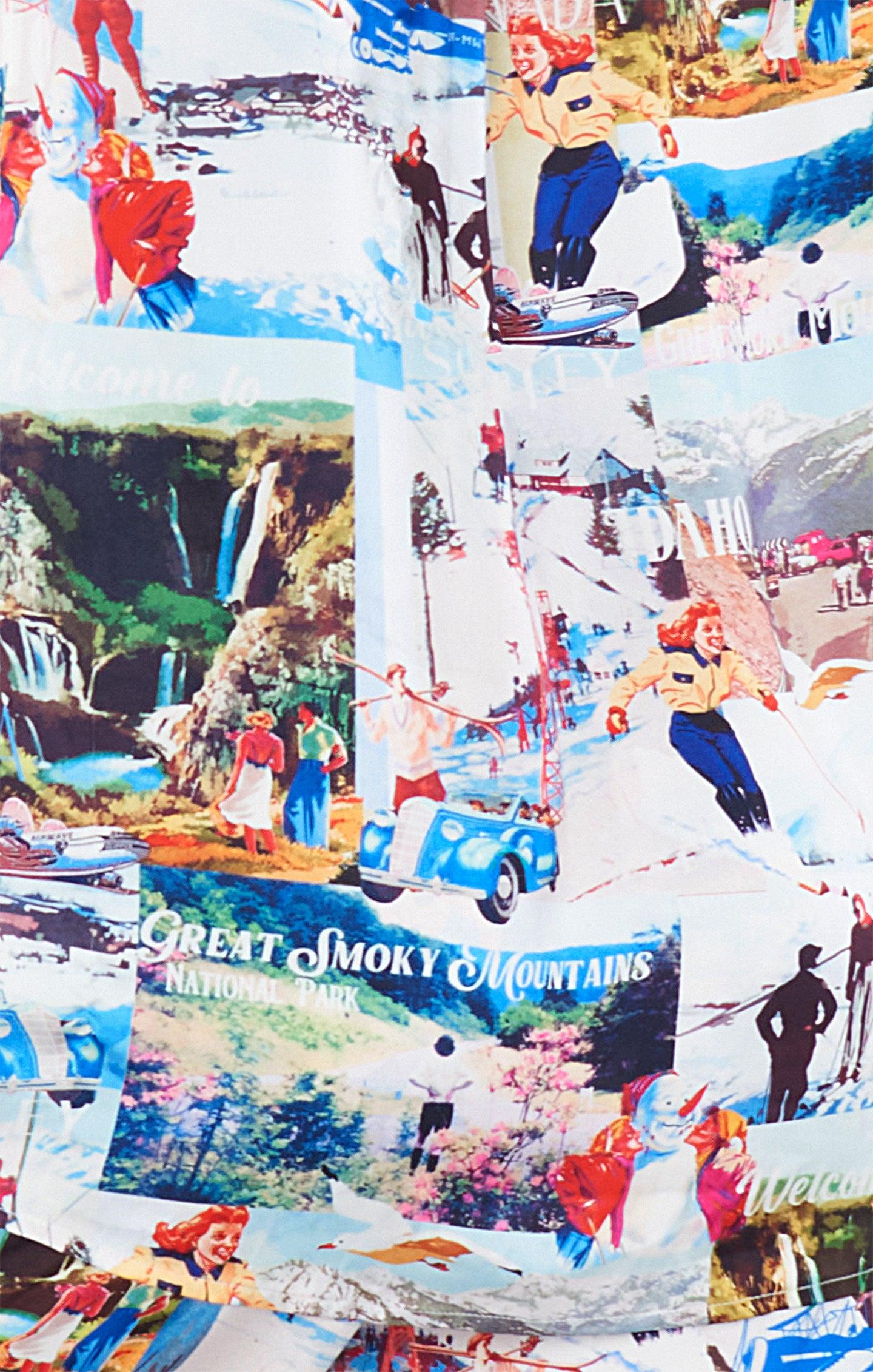 Classic PJ Set ~ Ski Postcard Silky Product Image