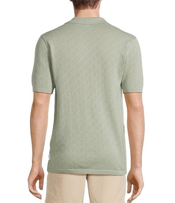 Rowm Outsider's Oasis Short Sleeve Solid Button Front Sweater Knit Shirt Product Image