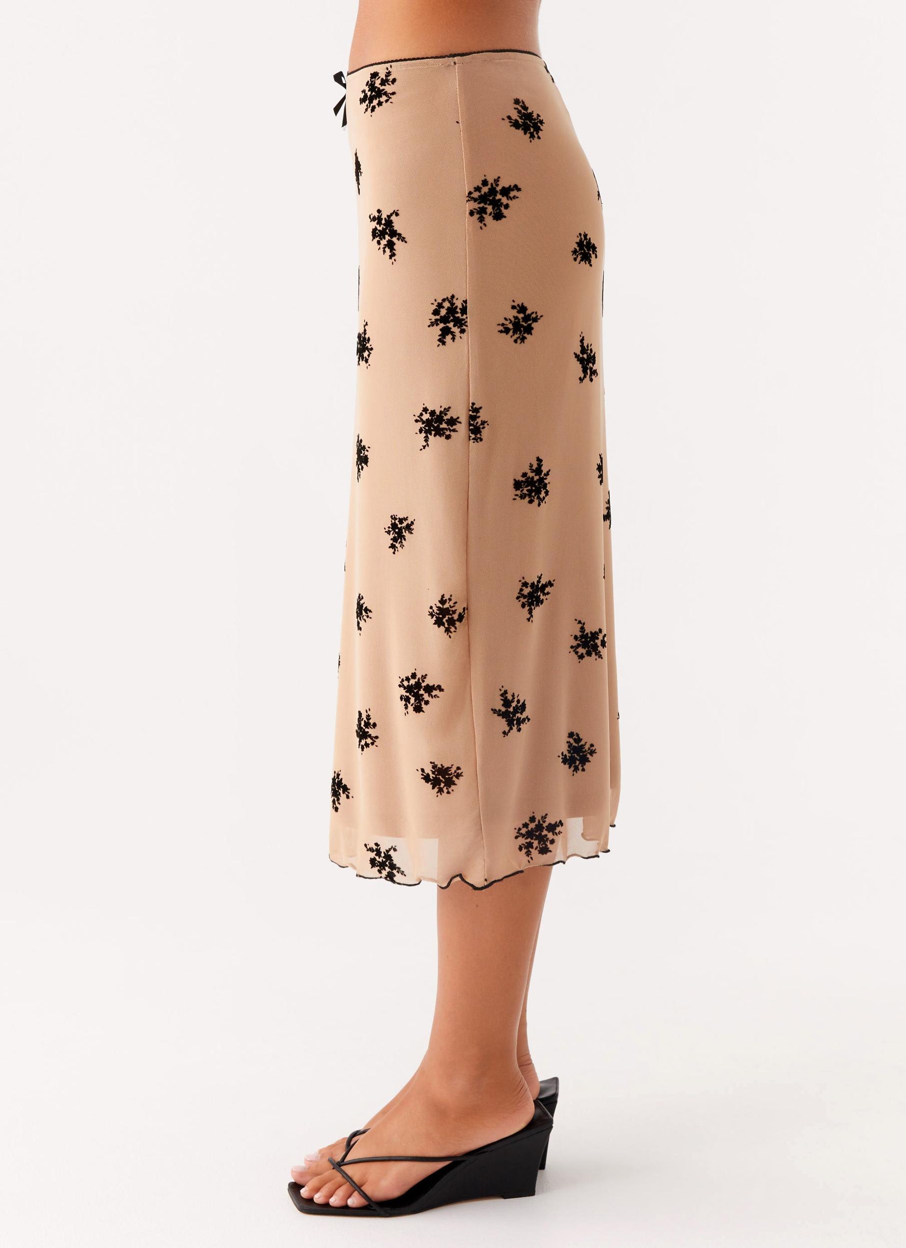 Rocca Midi Skirt - Nude Product Image