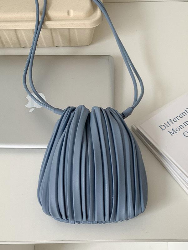 Drawstring Pleated Split-Joint Crossbody Bags Product Image