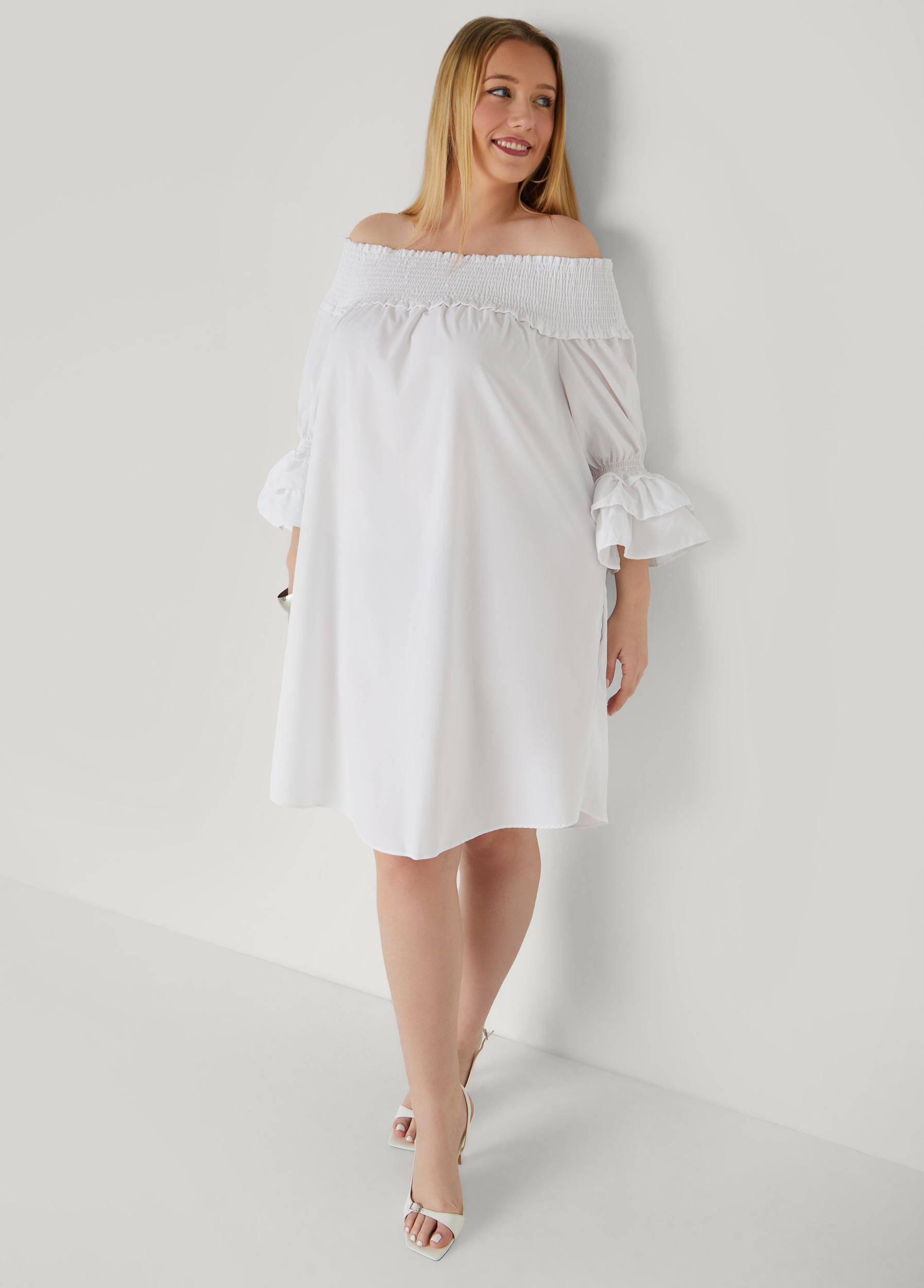 Off The Shoulder Poplin Dress Product Image
