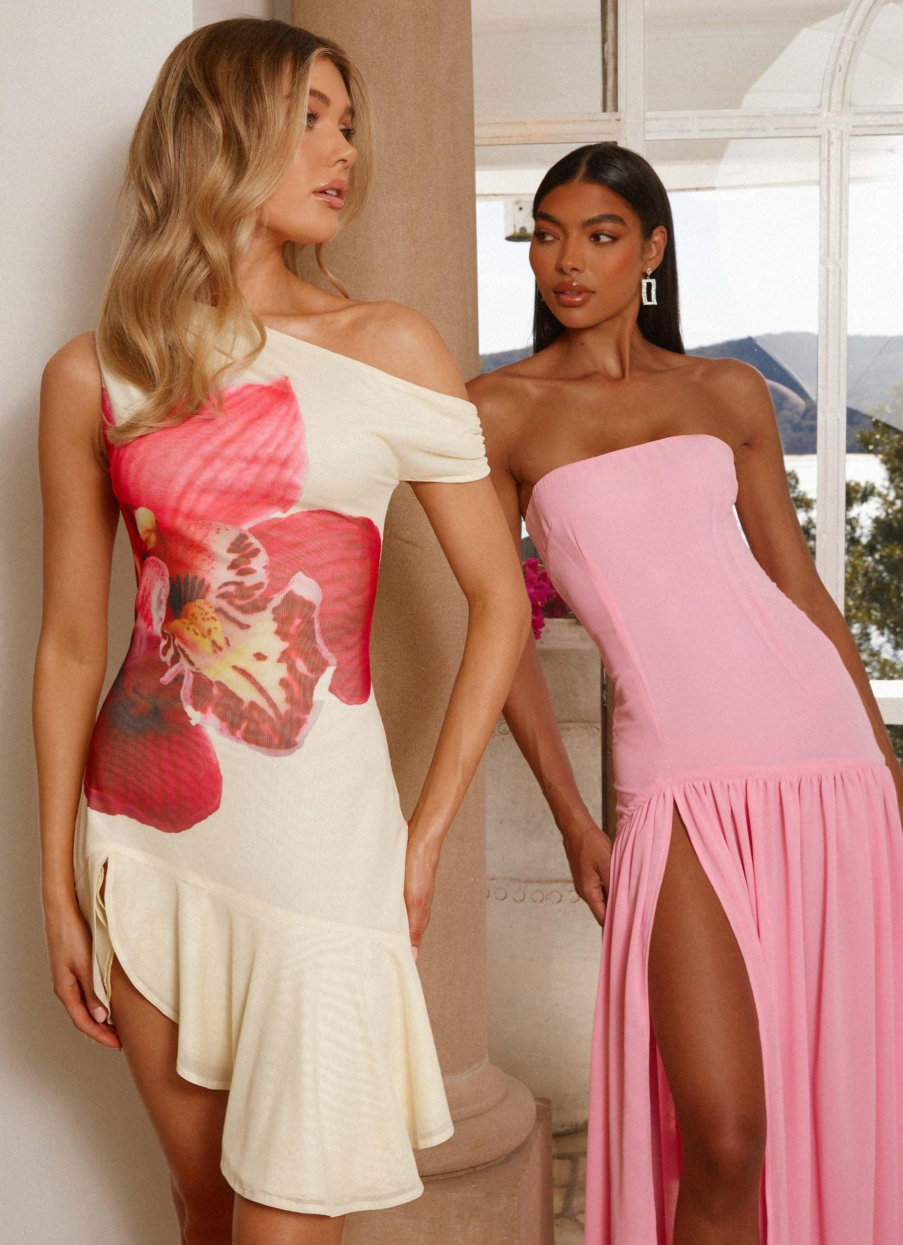 Clementina One Shoulder Mini Dress - Yellow Product Image