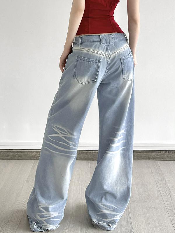 American Street Style Vintage Boyfriend Jeans Product Image