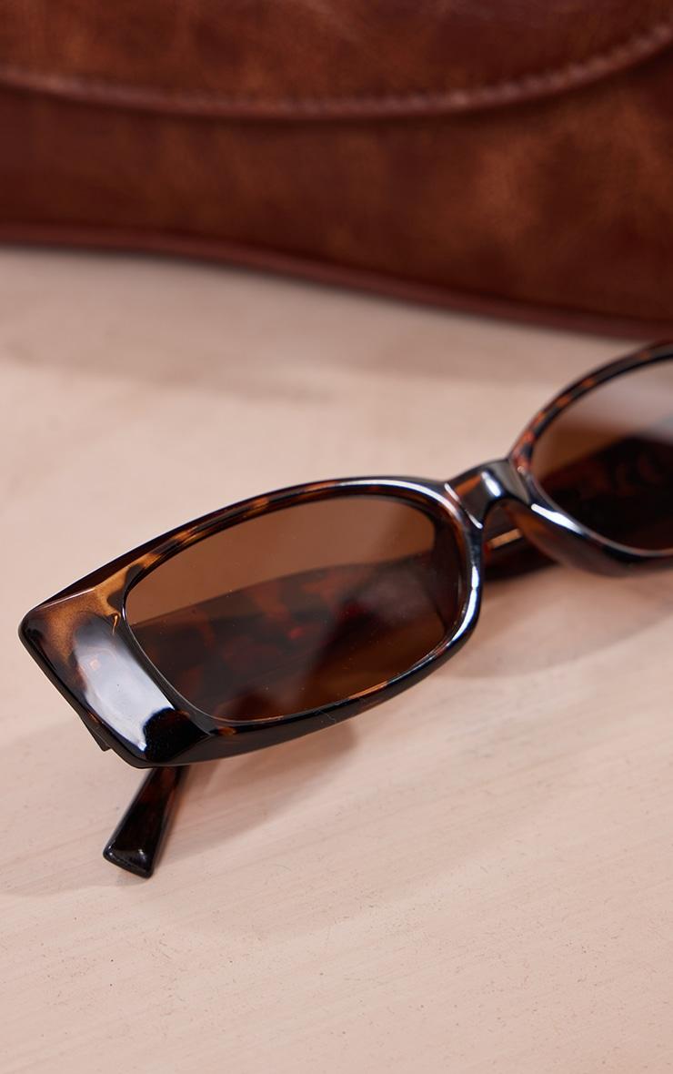 Tortoiseshell Cat Eye Slim Sunglasses Product Image