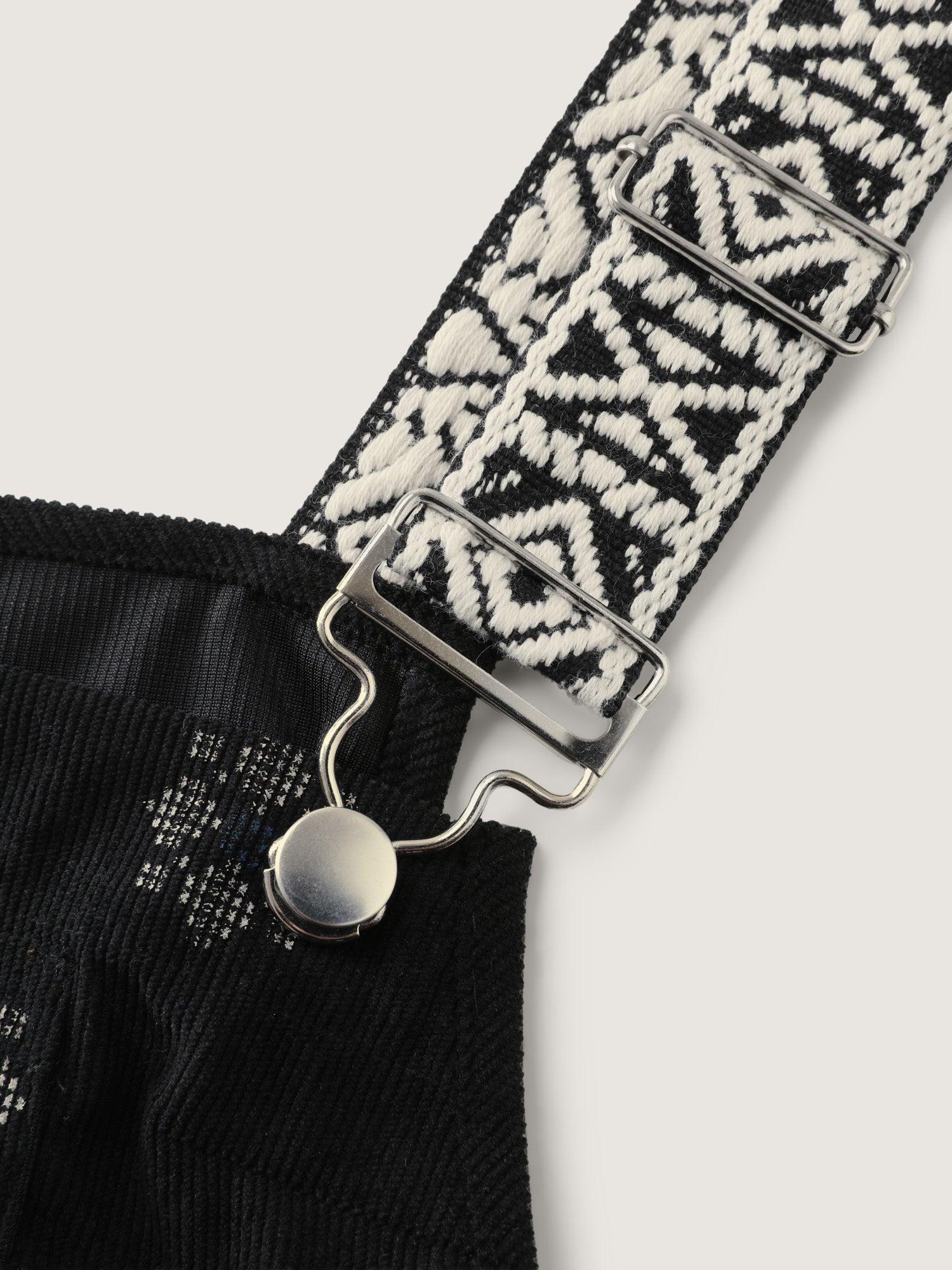 Adjustable Floral Midi Overall Dress Female Product Image