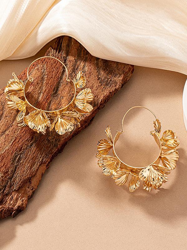 Flower Shape Geometric Drop Earrings Earrings Accessories Product Image
